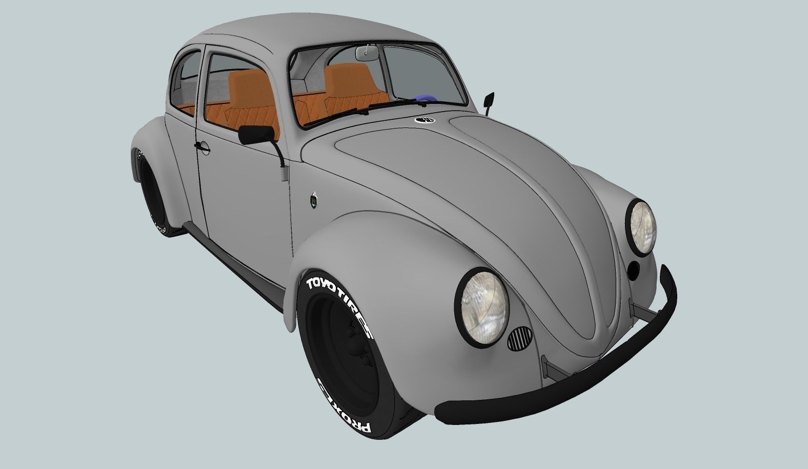 Volkswagen beetle 1963 Custom 3D model_11