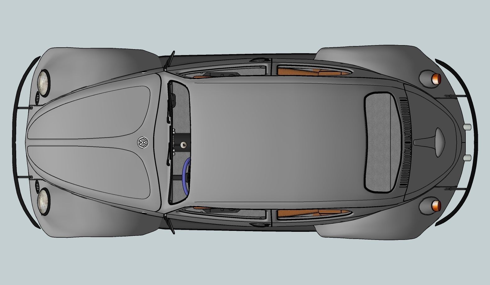 Volkswagen beetle 1963 Custom 3D model_20