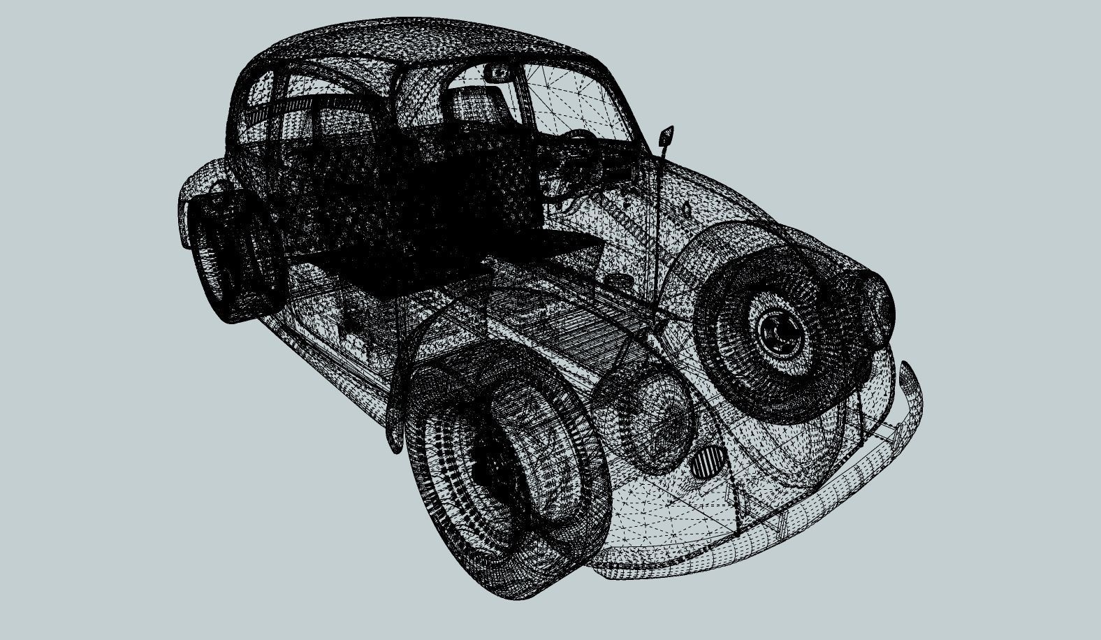 Volkswagen beetle 1963 Custom 3D model_13