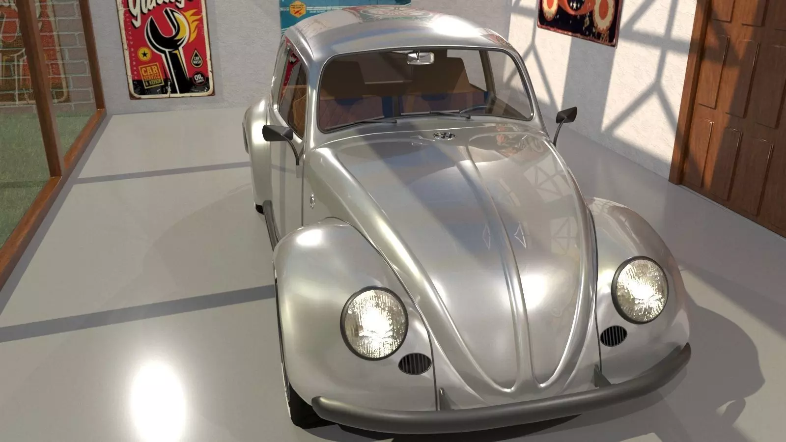Volkswagen beetle 1963 Custom 3D model_0