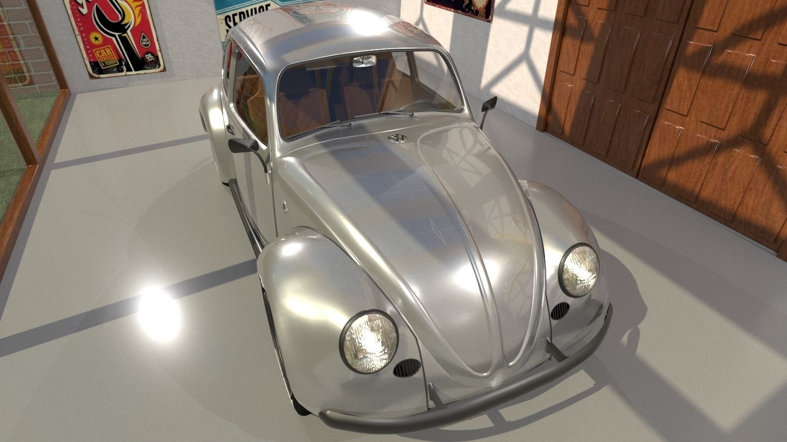 Volkswagen beetle 1963 Custom 3D model_10