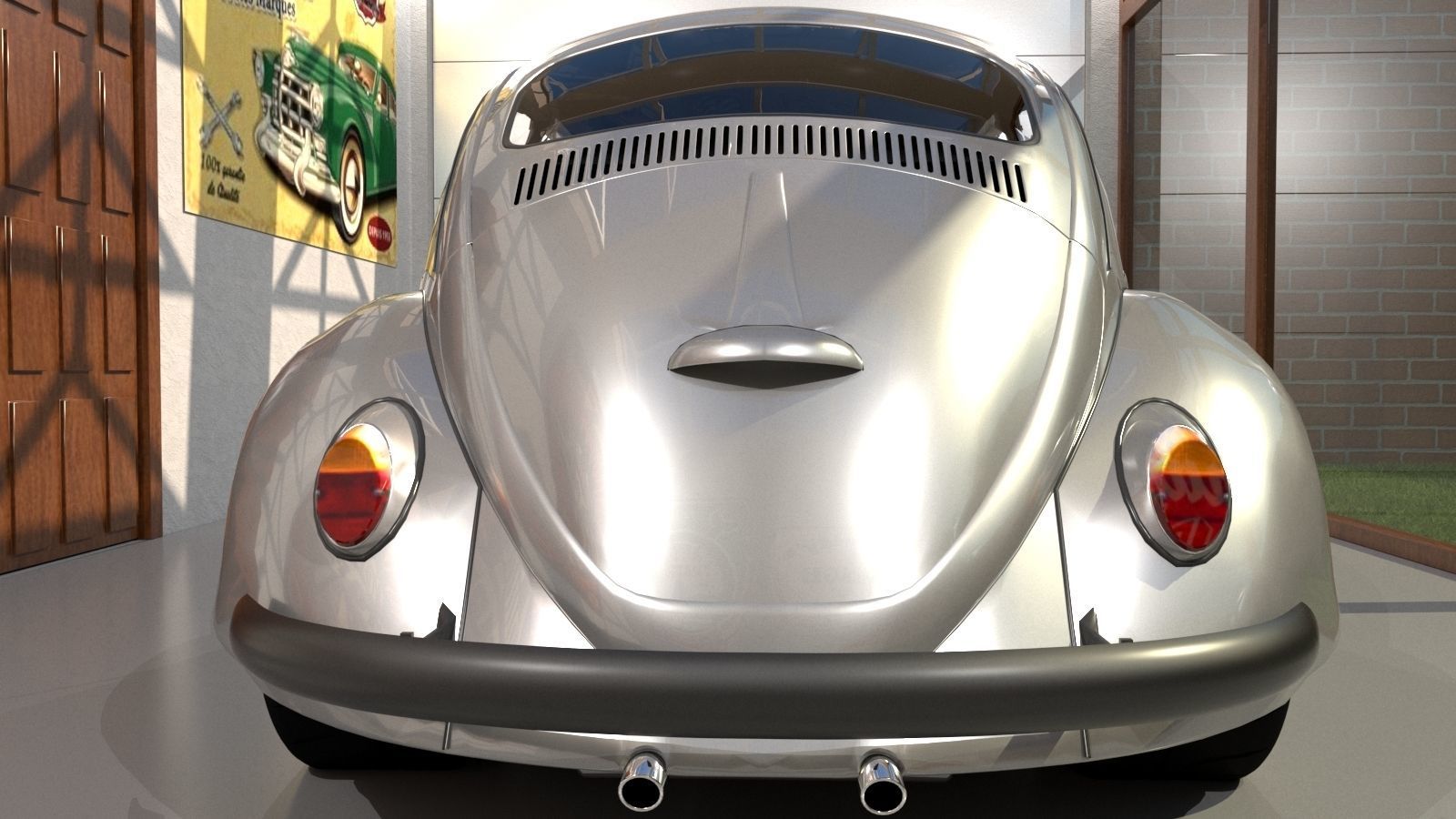 Volkswagen beetle 1963 Custom 3D model_4