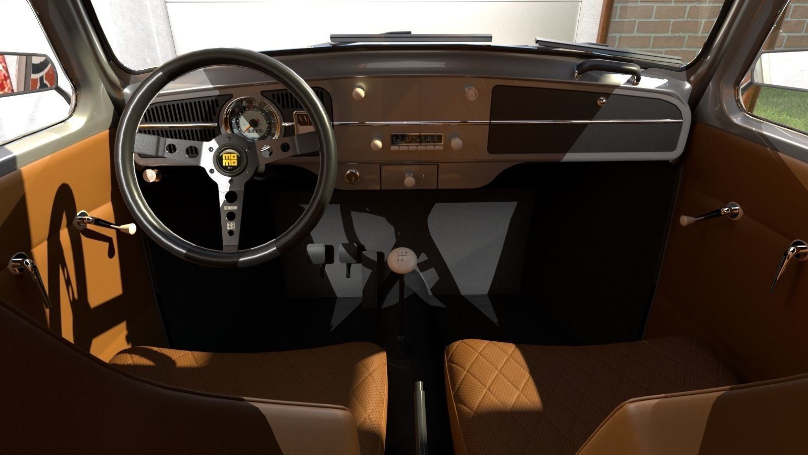Volkswagen beetle 1963 Custom 3D model_9