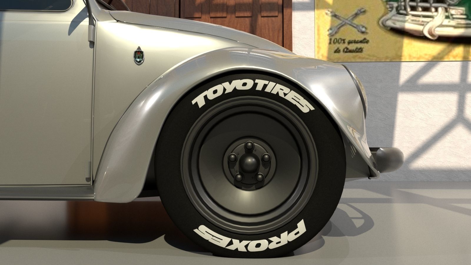 Volkswagen beetle 1963 Custom 3D model_6