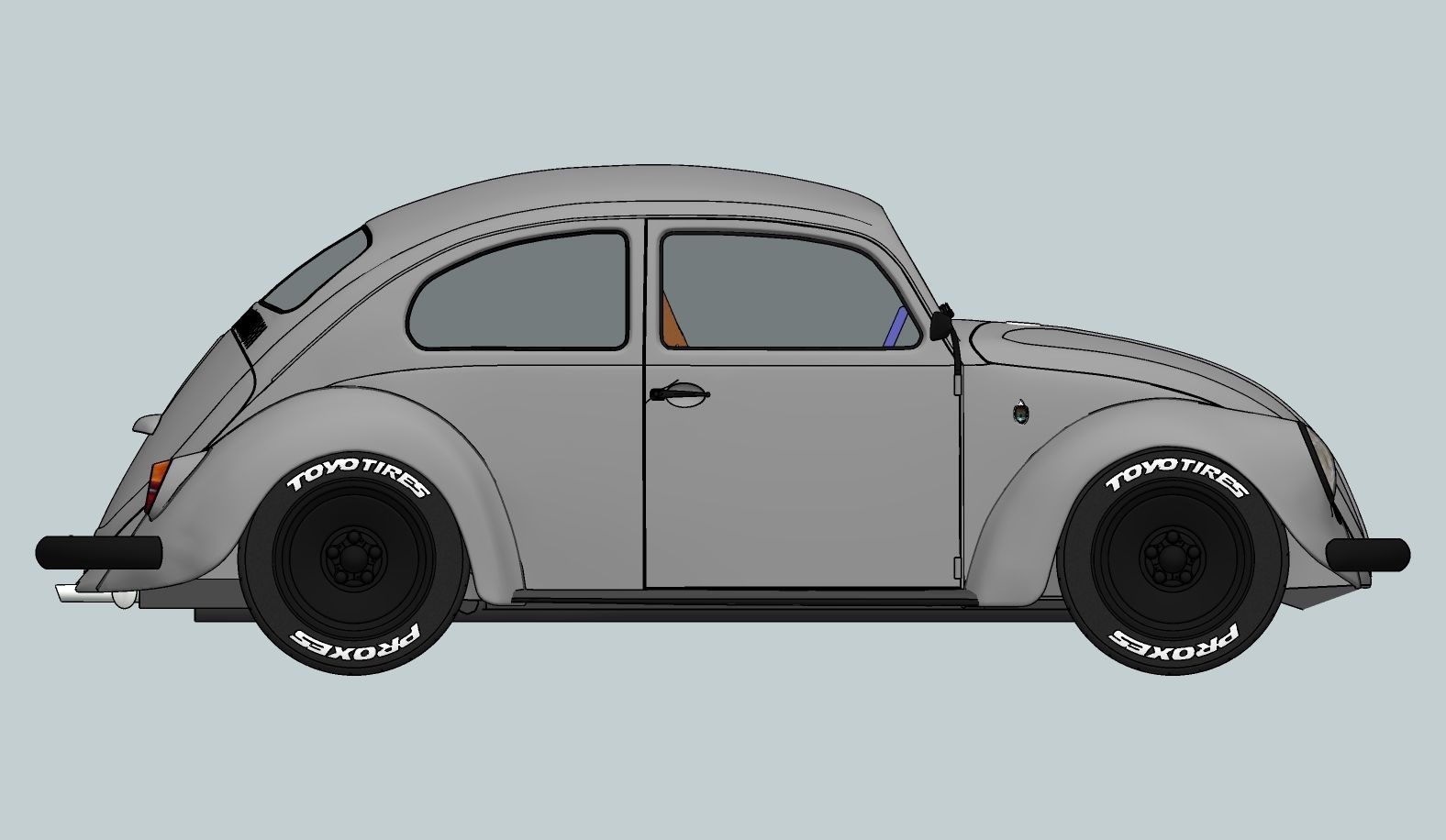 Volkswagen beetle 1963 Custom 3D model_19