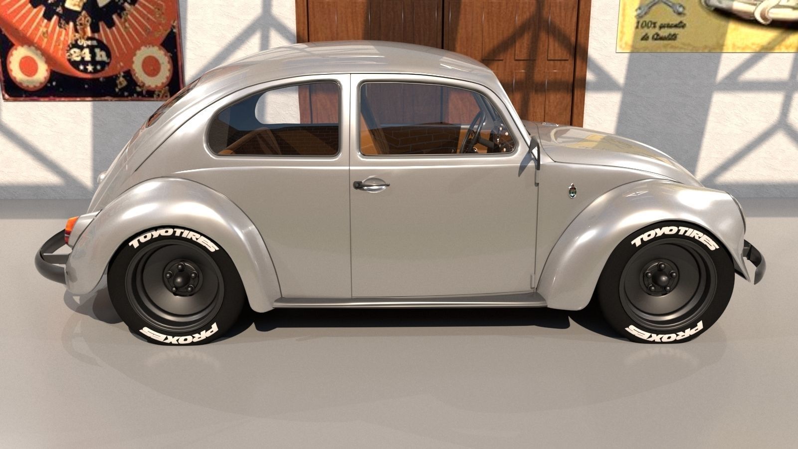 Volkswagen beetle 1963 Custom 3D model_2