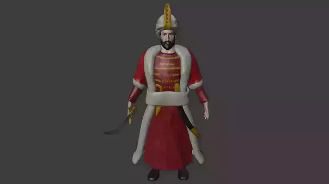 Fatih Sultan Mehmet Low-poly 3D model