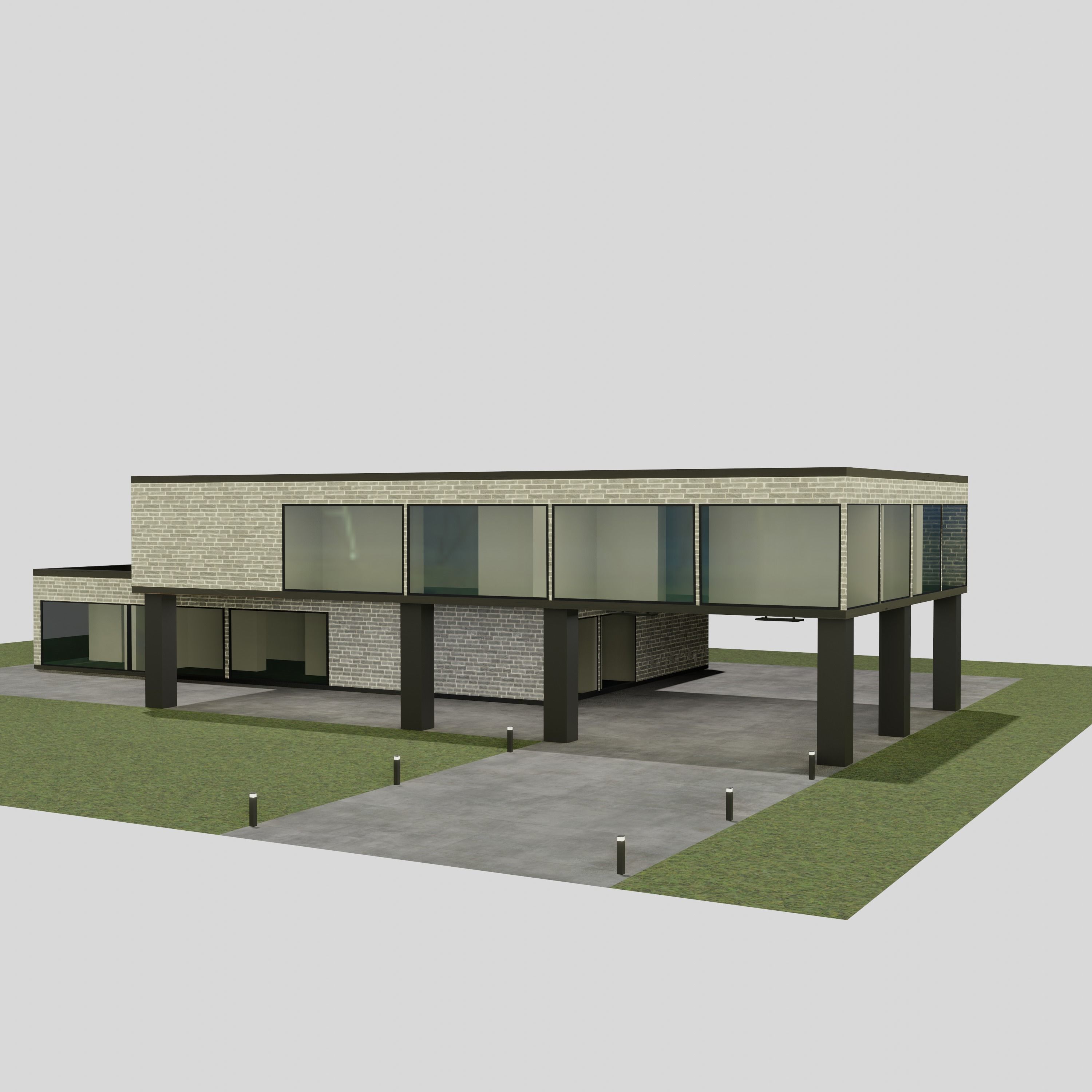 Villa house 3D model_2