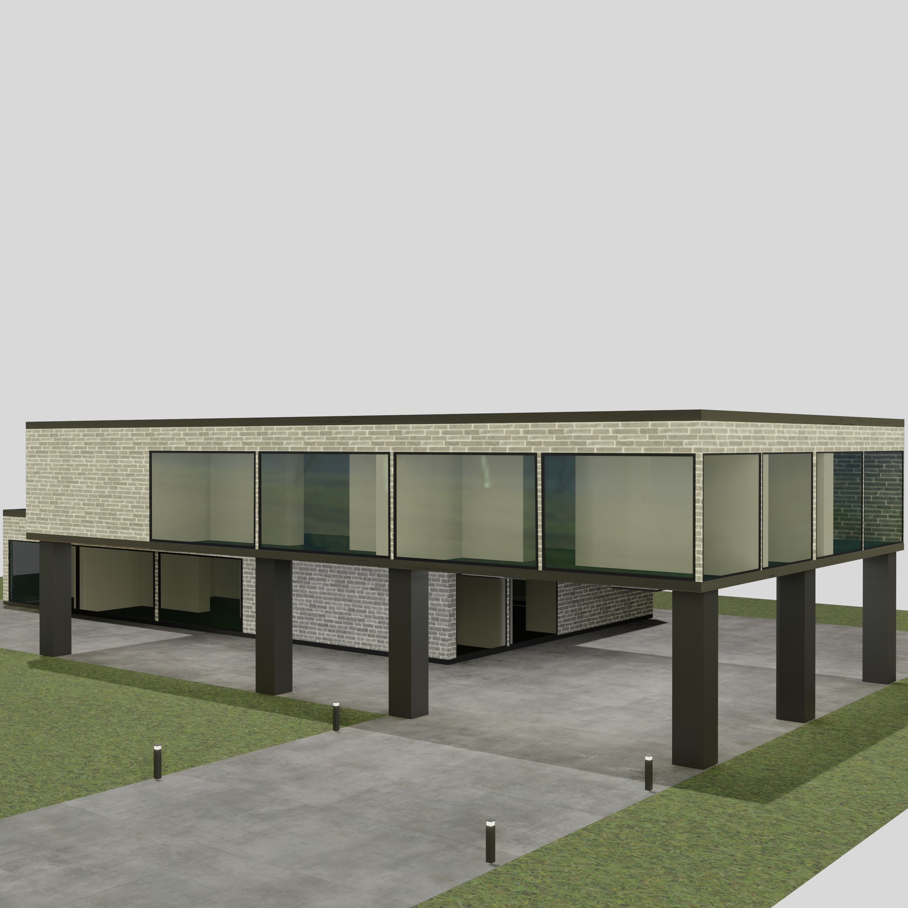 Villa house 3D model_8