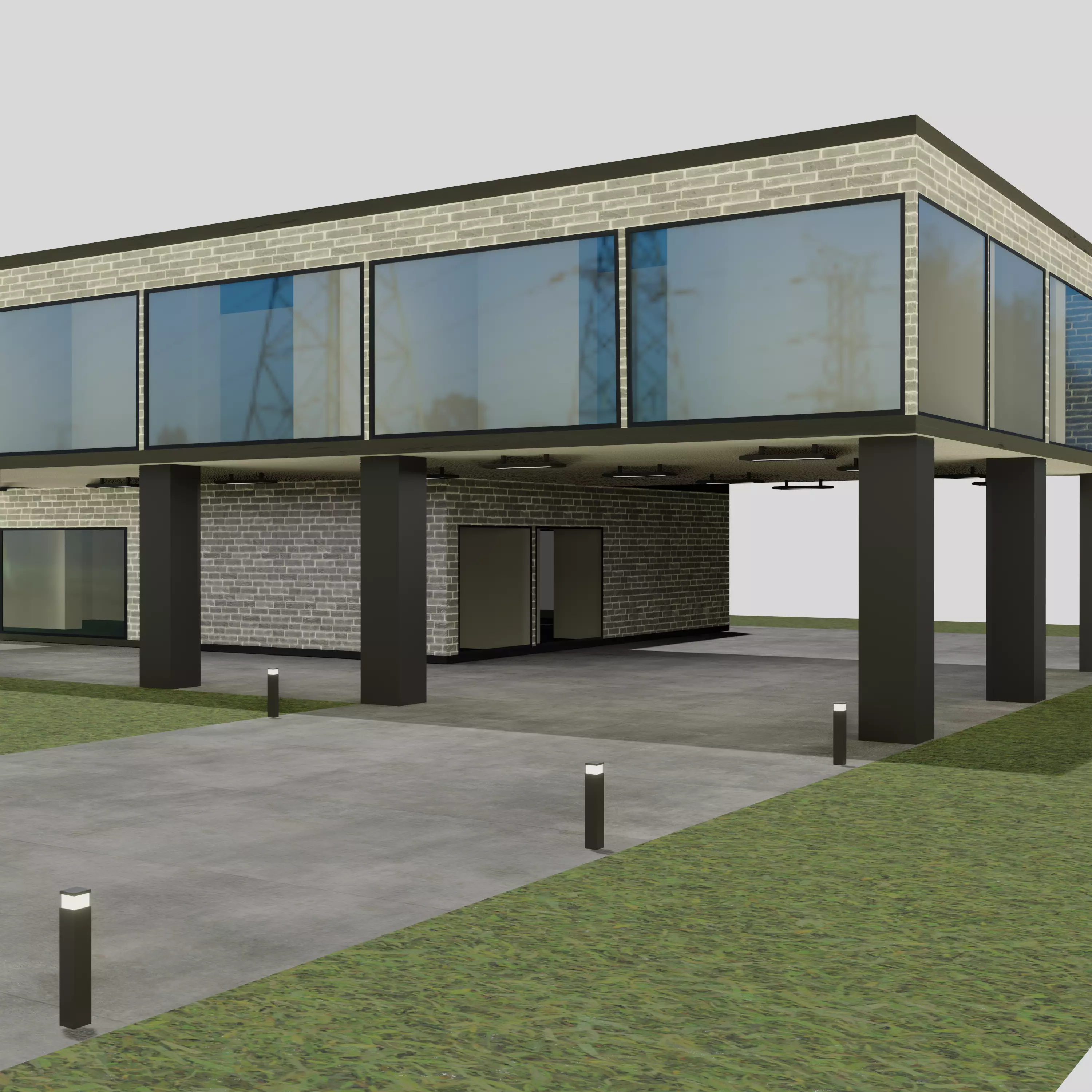 Villa house 3D model_0