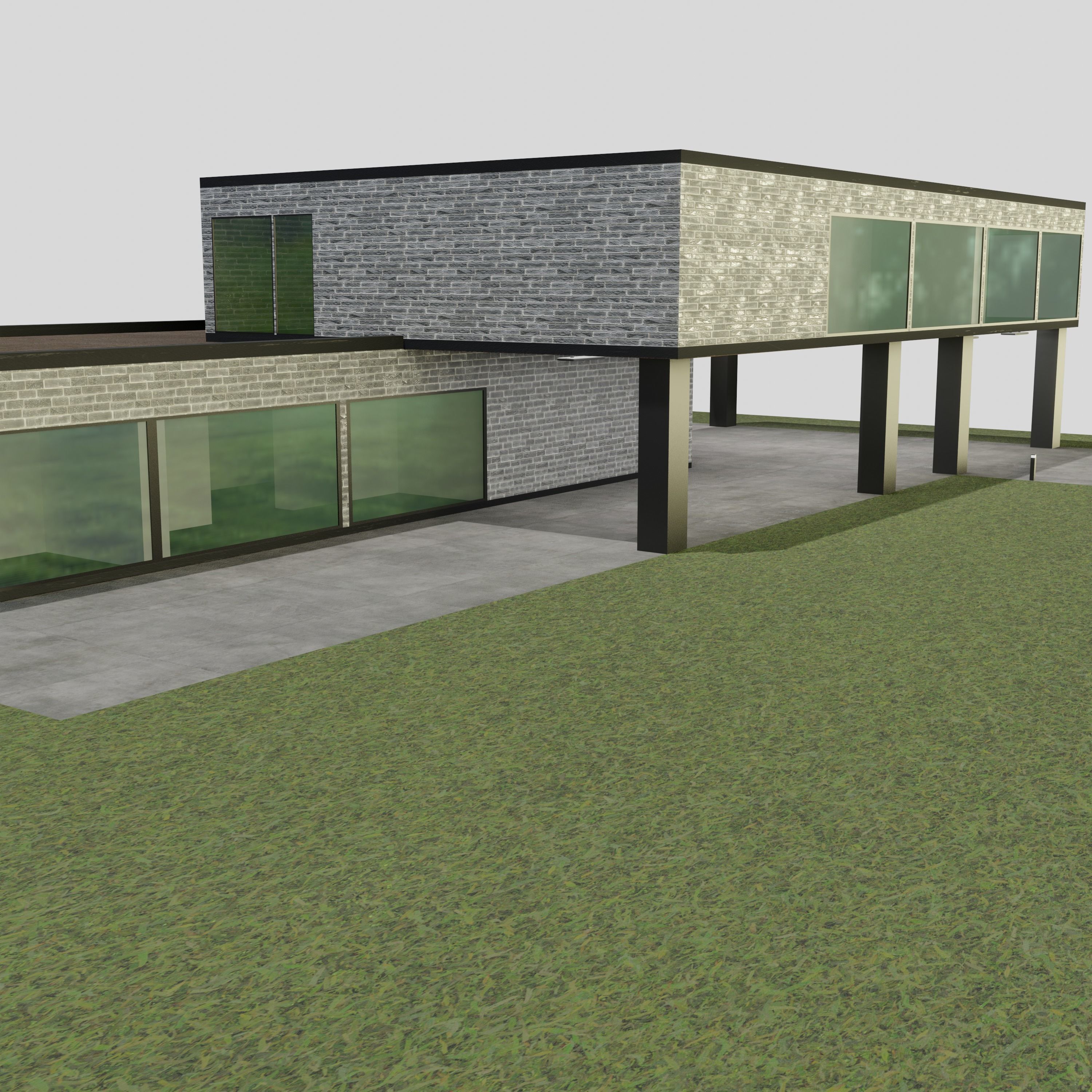 Villa house 3D model_3