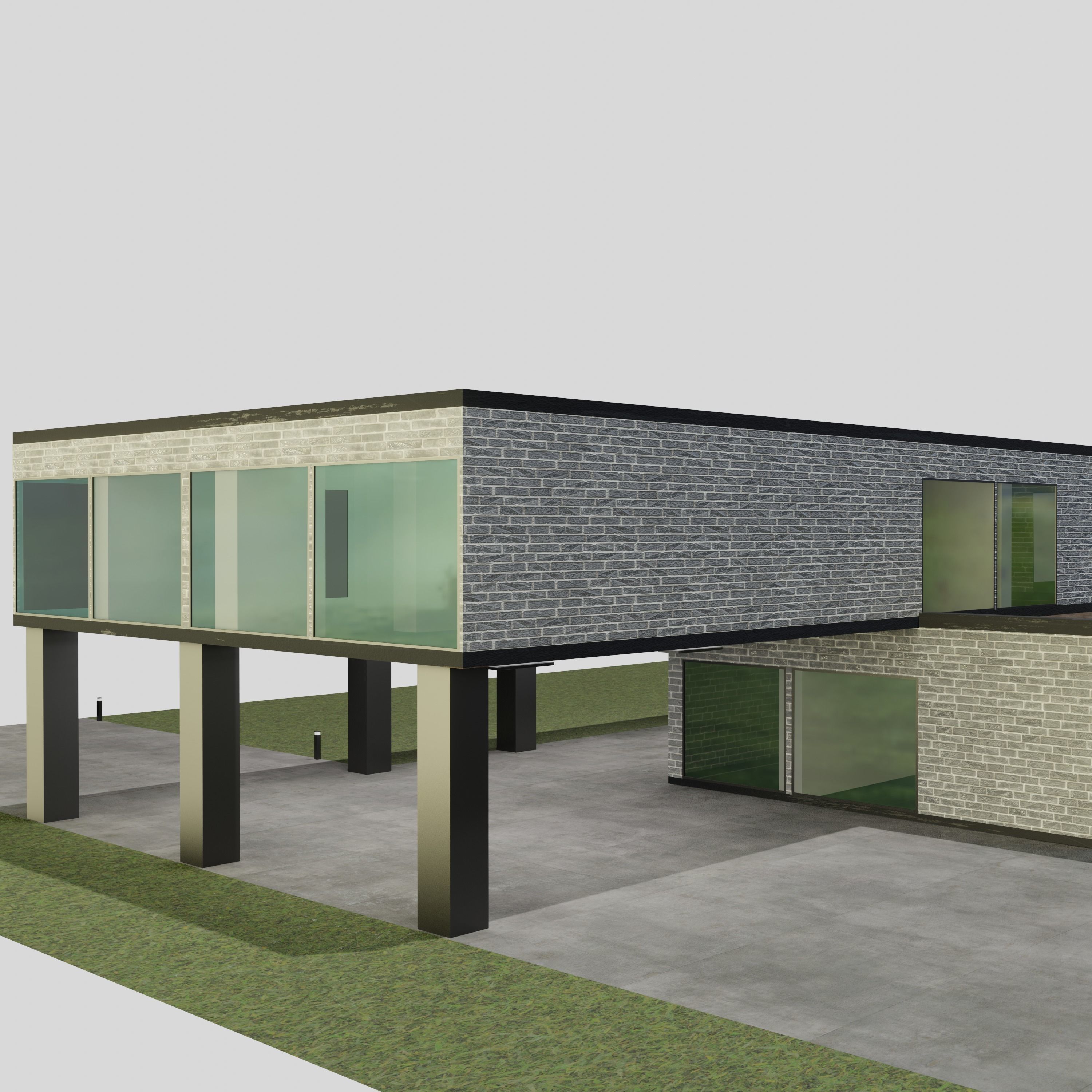 Villa house 3D model_4