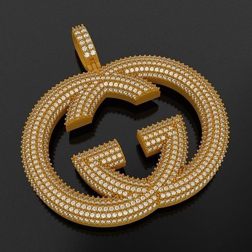 GUCCI Pendant With Diamonds 3D print model
