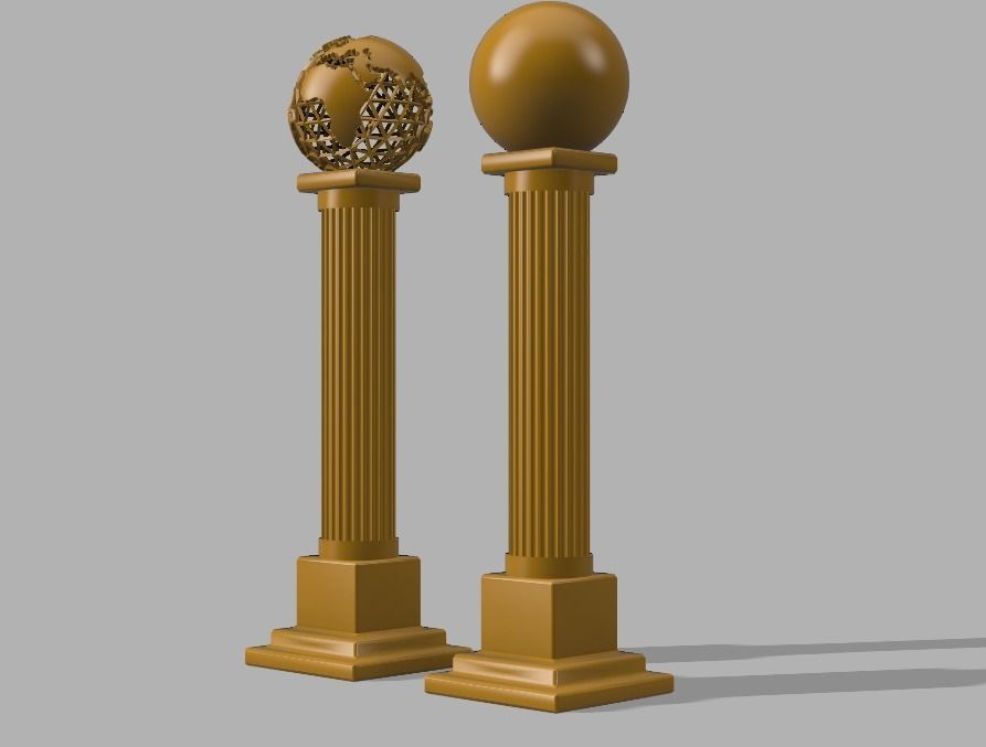 Masonic Temple Columns - Columnas Templo Masonico 3D model_1