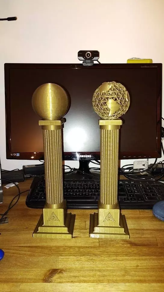 Masonic Temple Columns - Columnas Templo Masonico 3D model_0