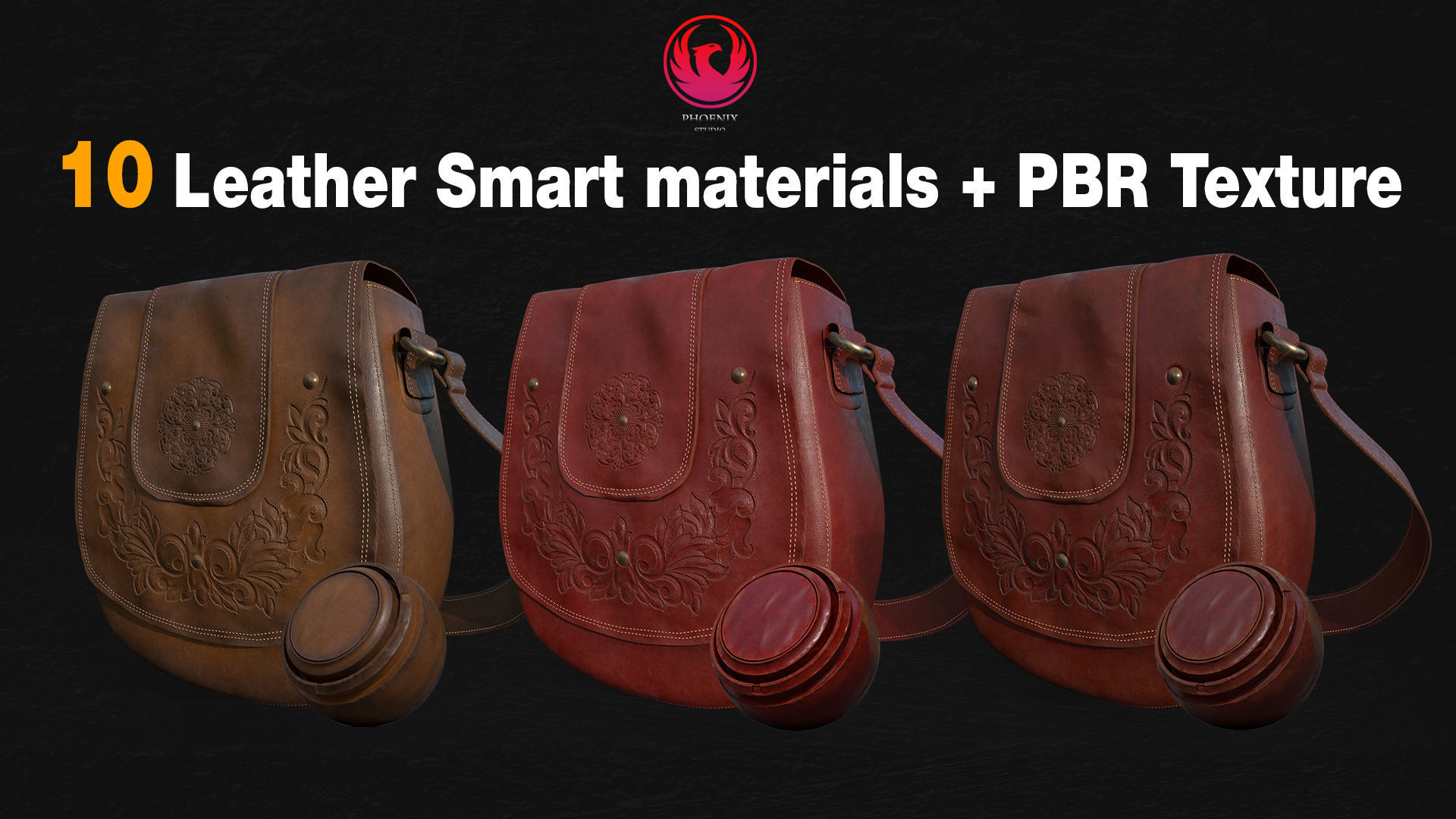 10 Leather Smart Materials- PBR Textures -Vol01 Texture_1