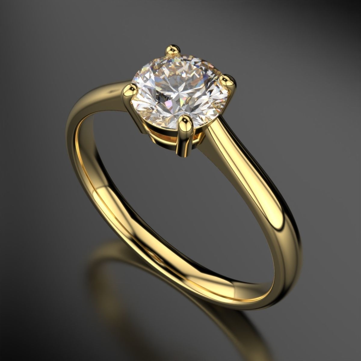 Wedding diamond ring 3D print model_4