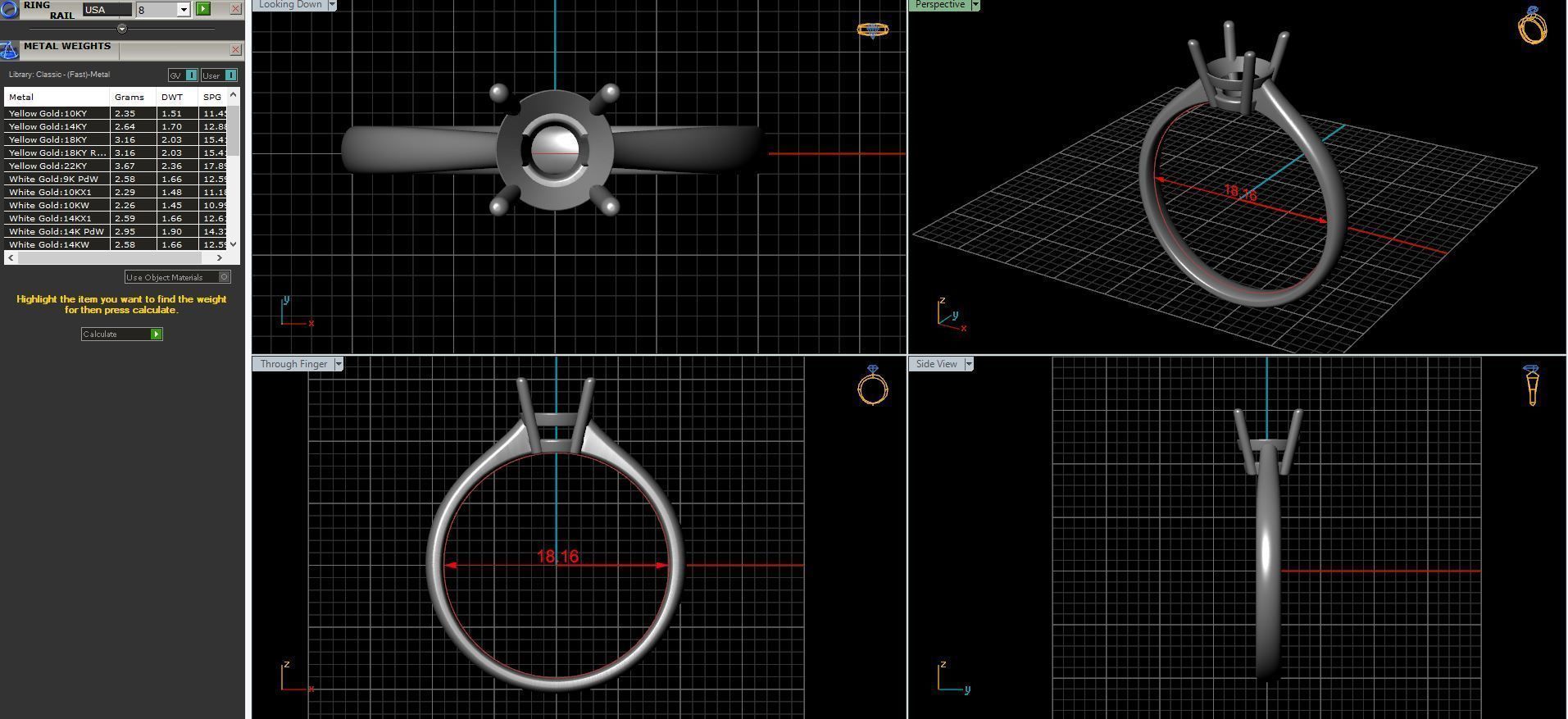 Wedding diamond ring 3D print model_44