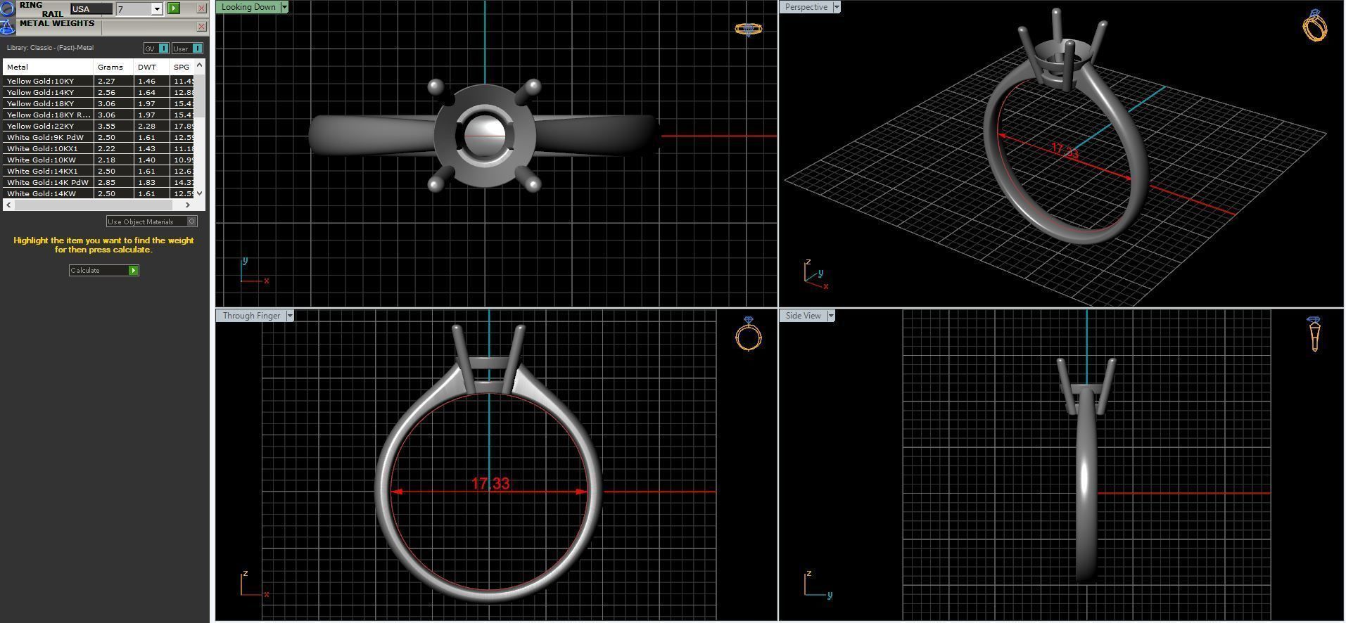 Wedding diamond ring 3D print model_40