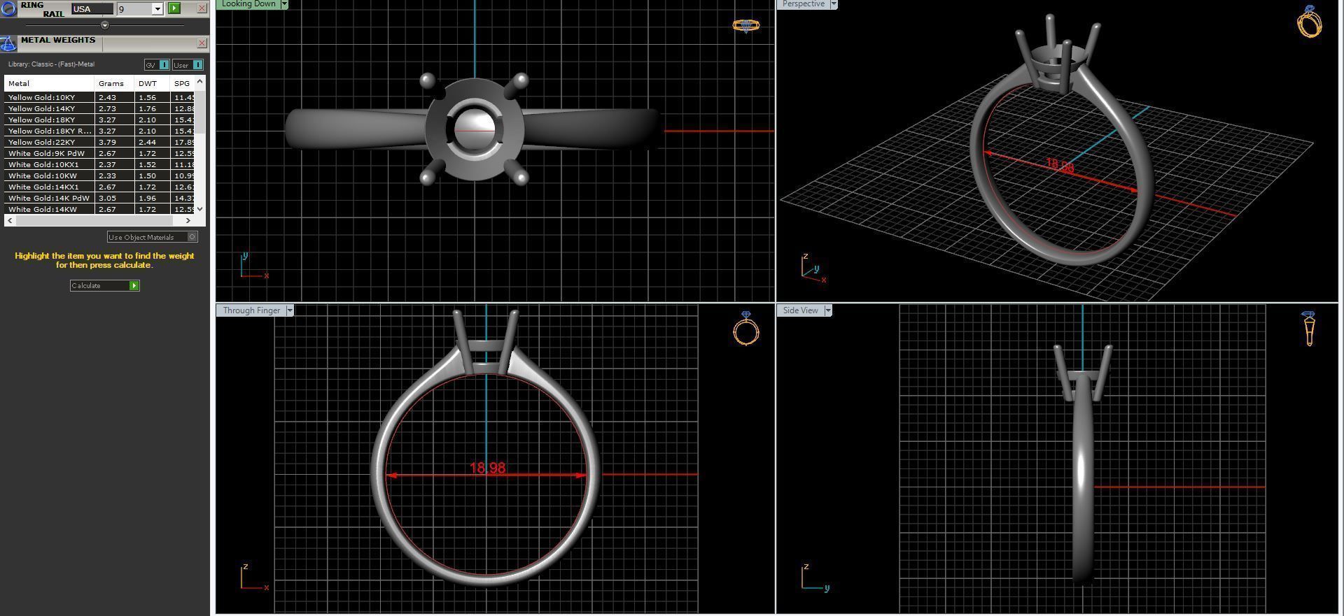 Wedding diamond ring 3D print model_48
