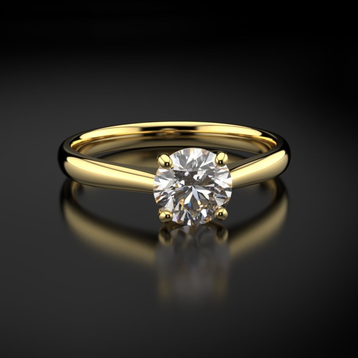 Wedding diamond ring 3D print model_23