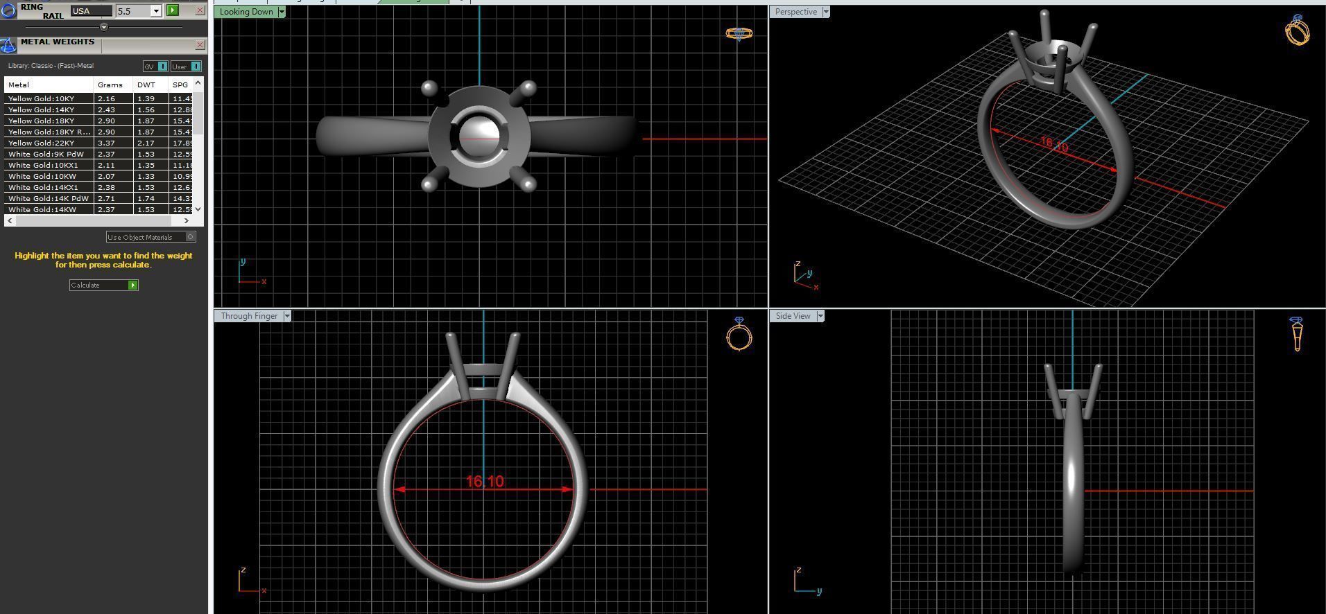 Wedding diamond ring 3D print model_30