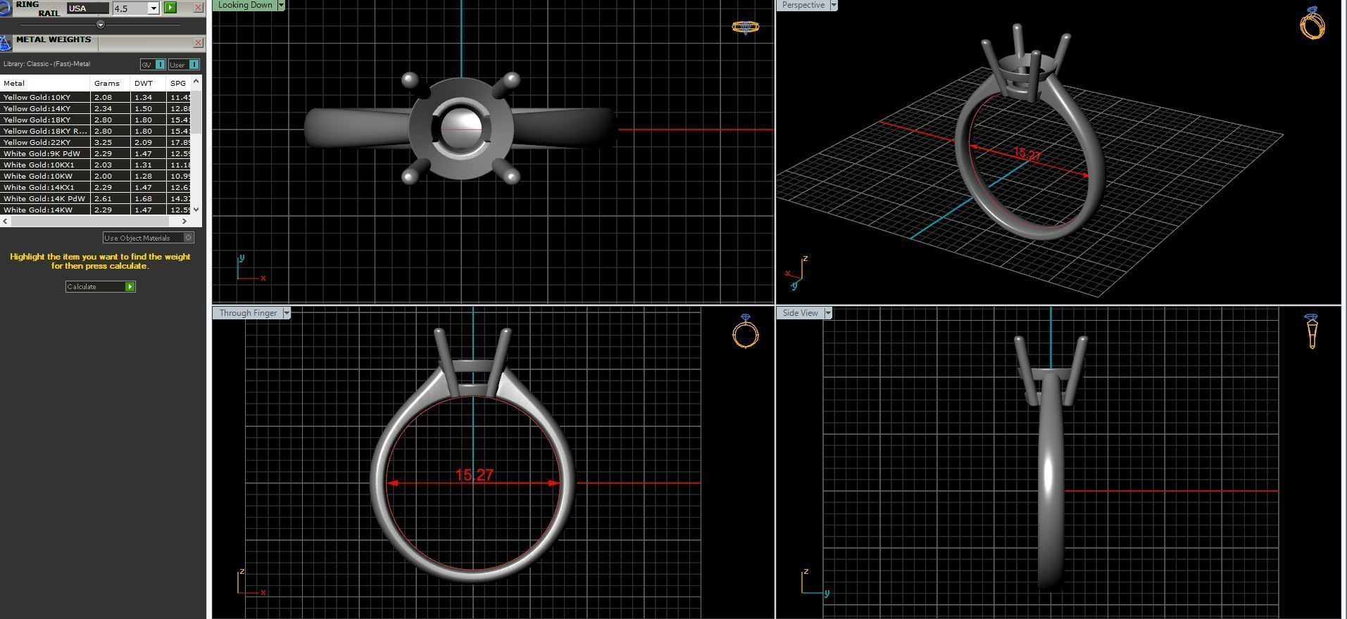 Wedding diamond ring 3D print model_26