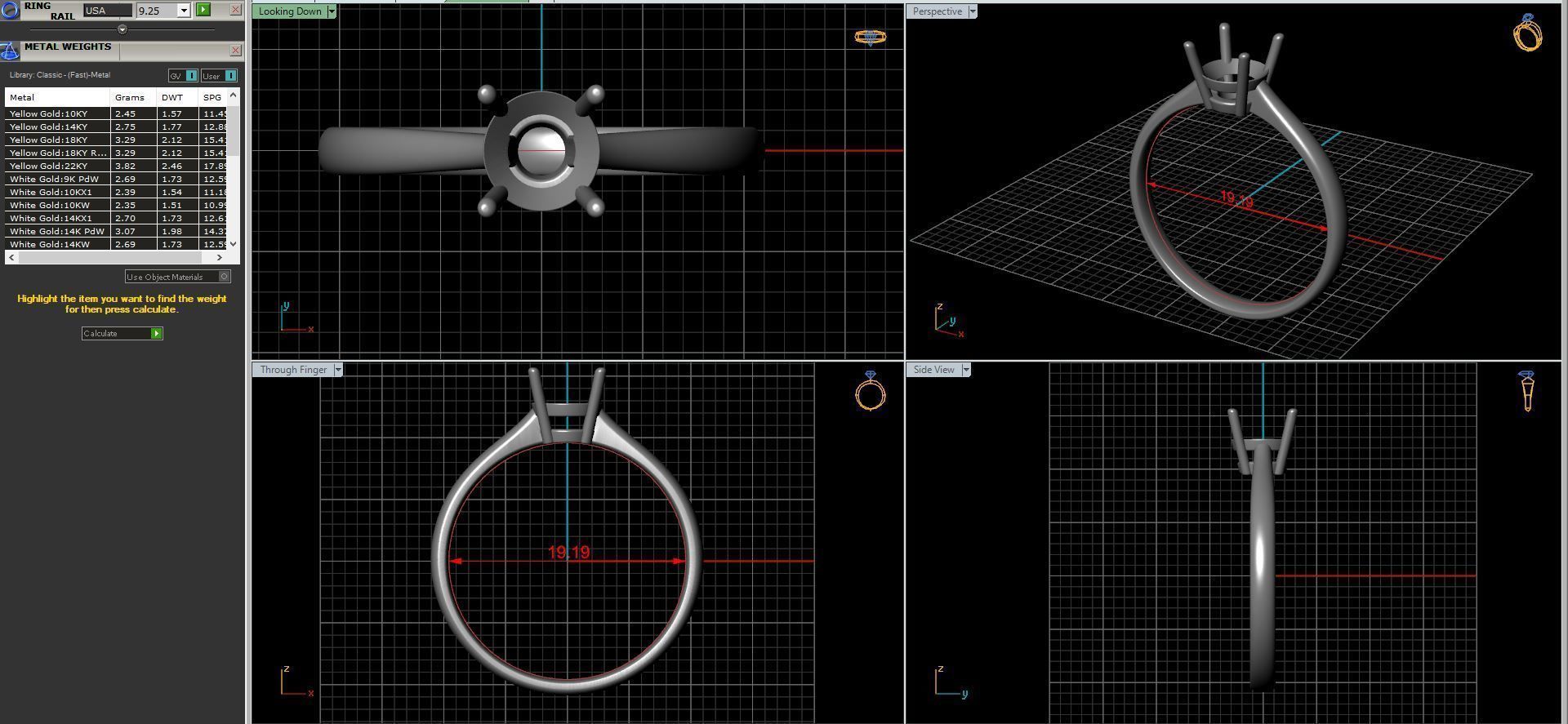 Wedding diamond ring 3D print model_45