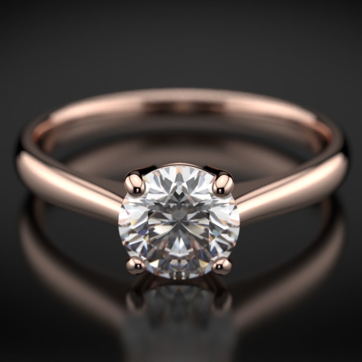 Wedding diamond ring 3D print model_3