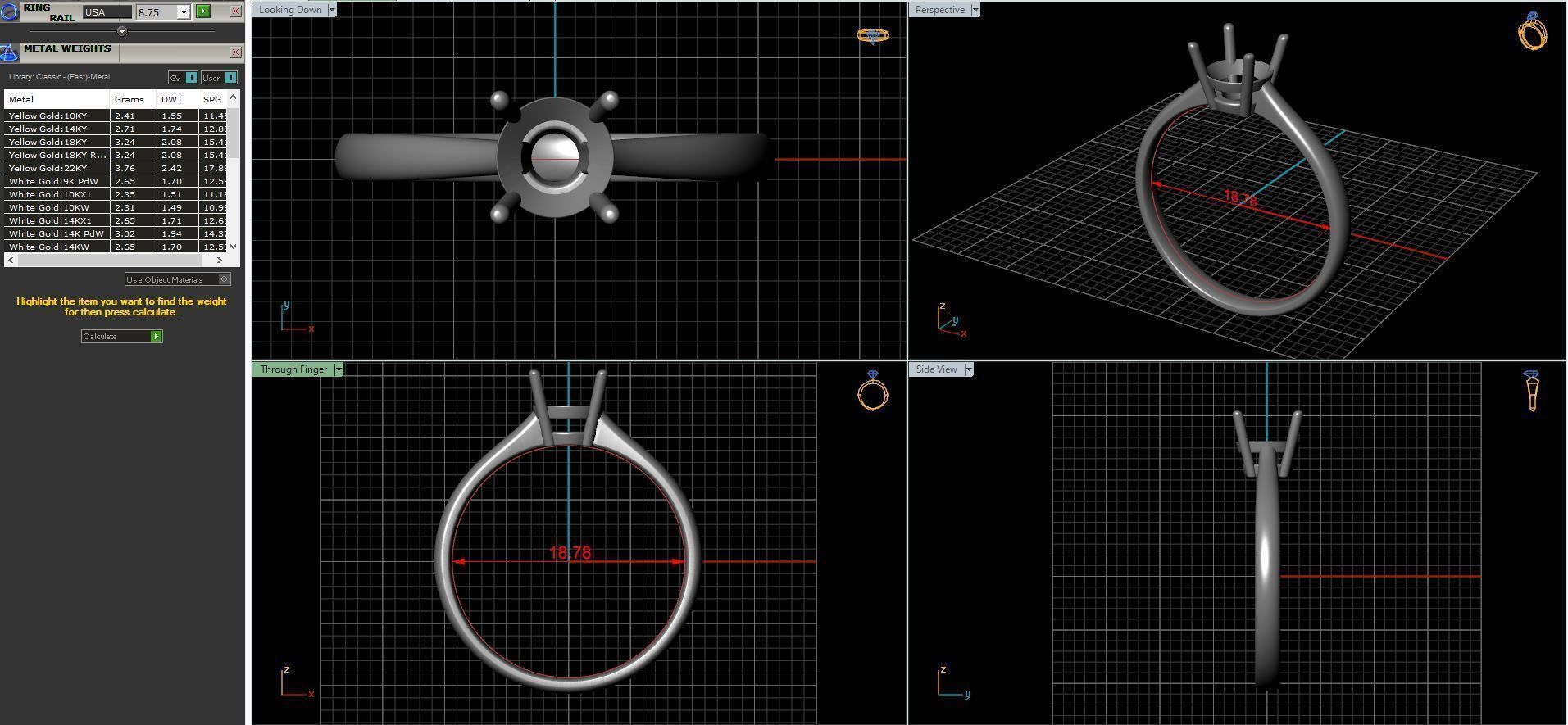 Wedding diamond ring 3D print model_43