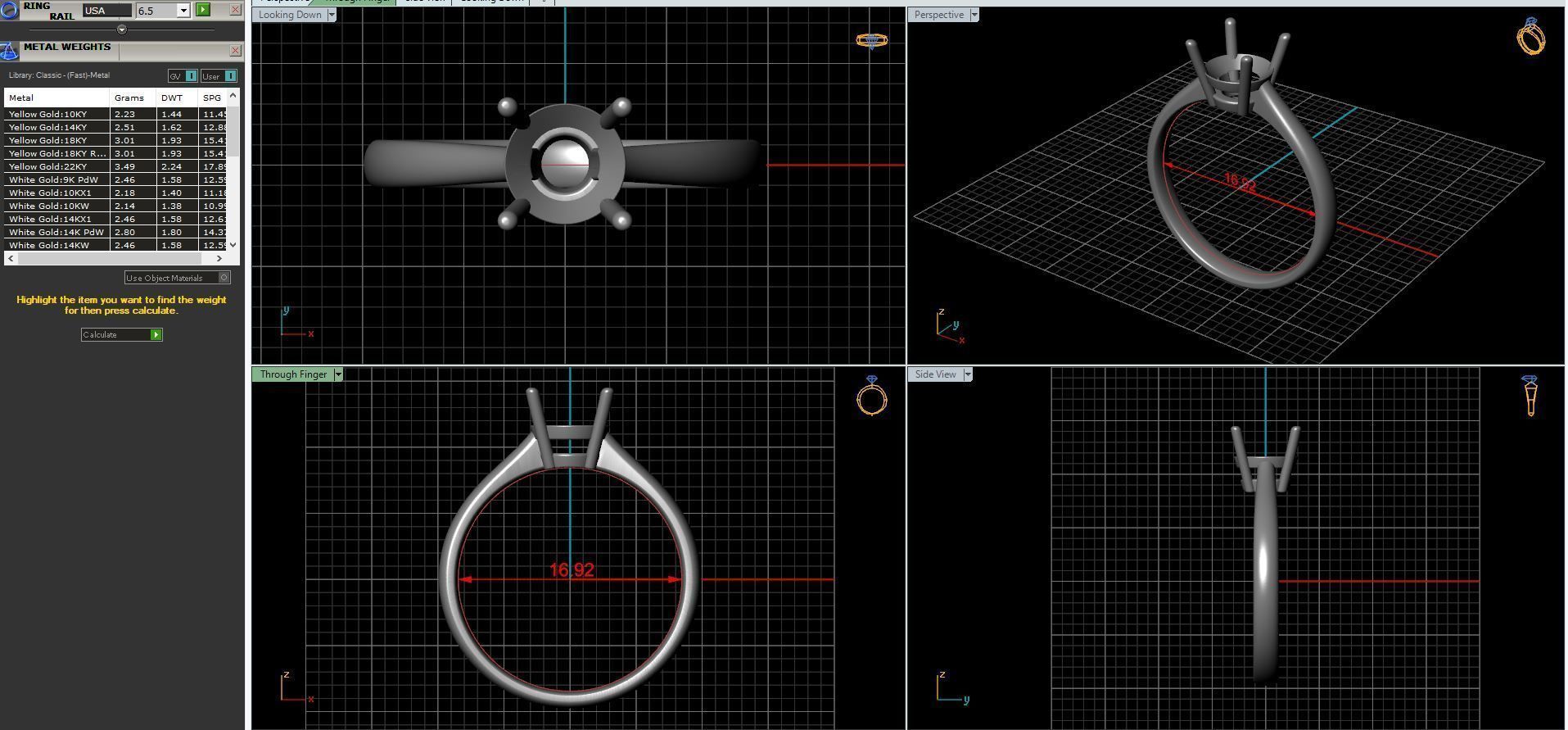Wedding diamond ring 3D print model_34