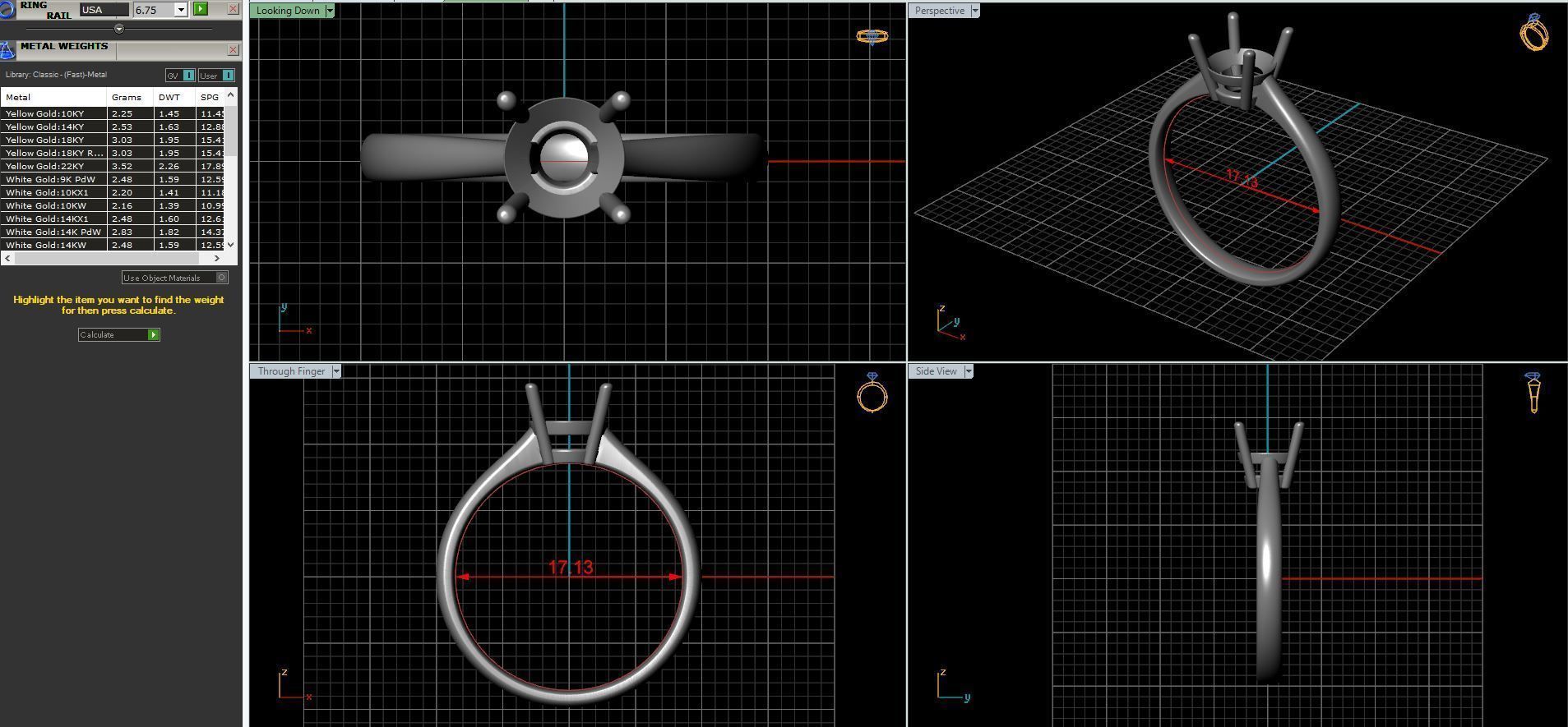 Wedding diamond ring 3D print model_35