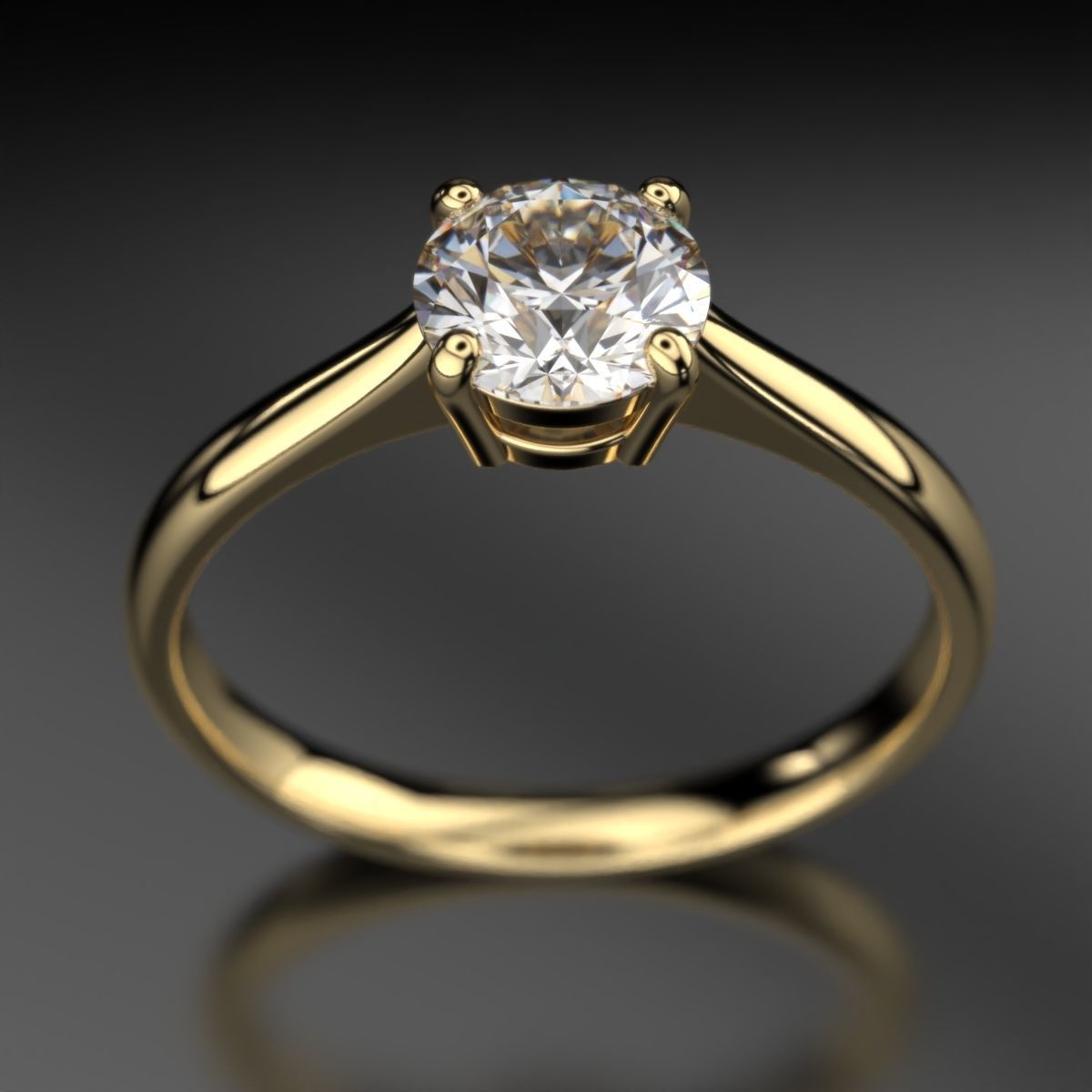 Wedding diamond ring 3D print model_17
