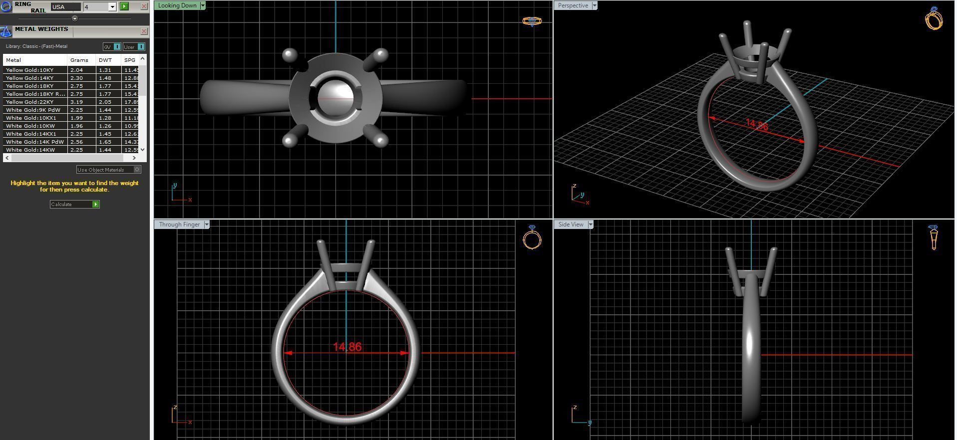 Wedding diamond ring 3D print model_28