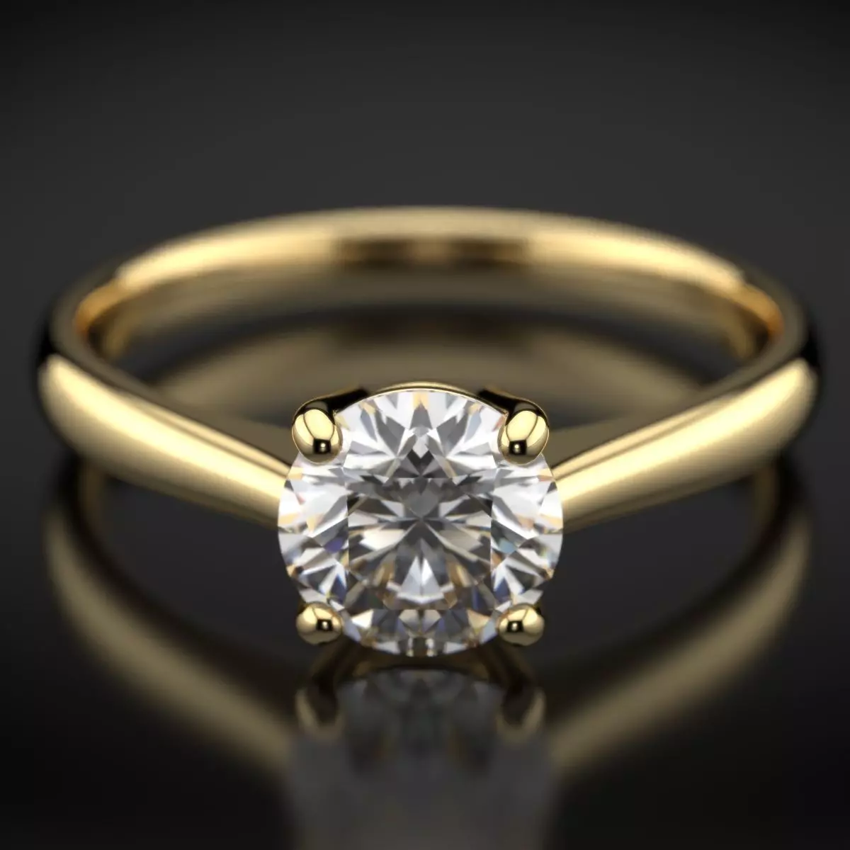 Wedding diamond ring 3D print model_0