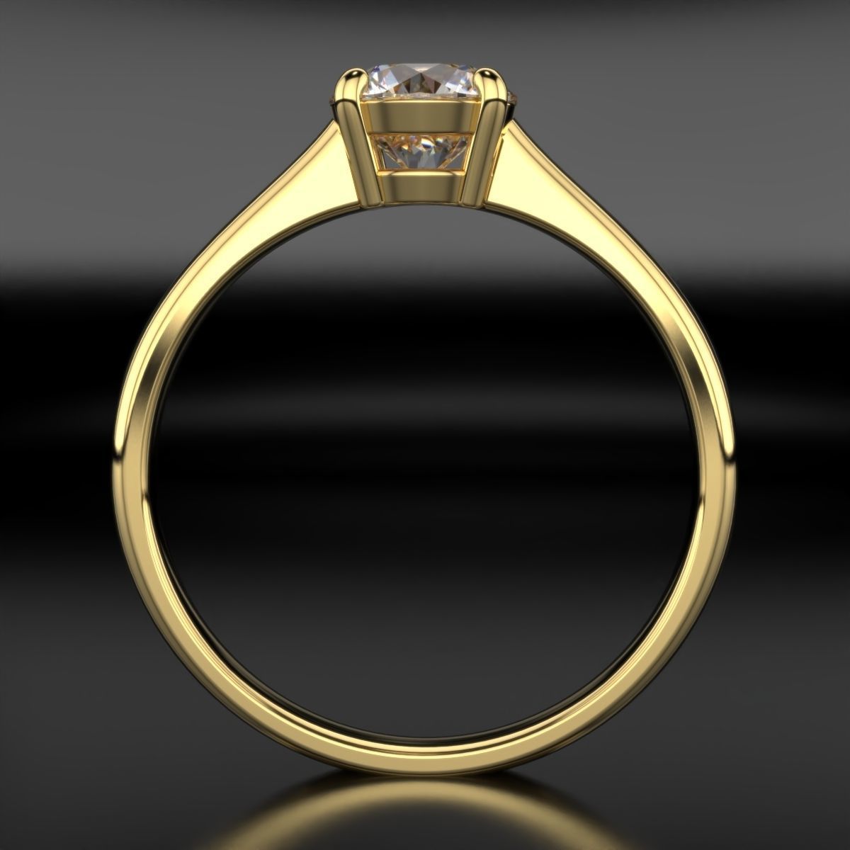 Wedding diamond ring 3D print model_5