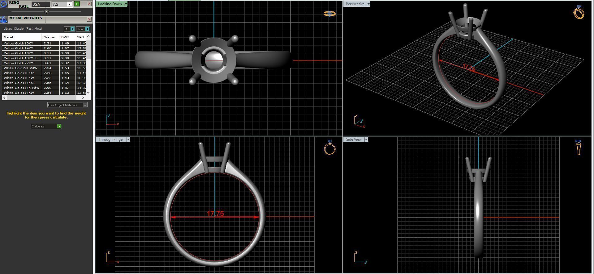 Wedding diamond ring 3D print model_38