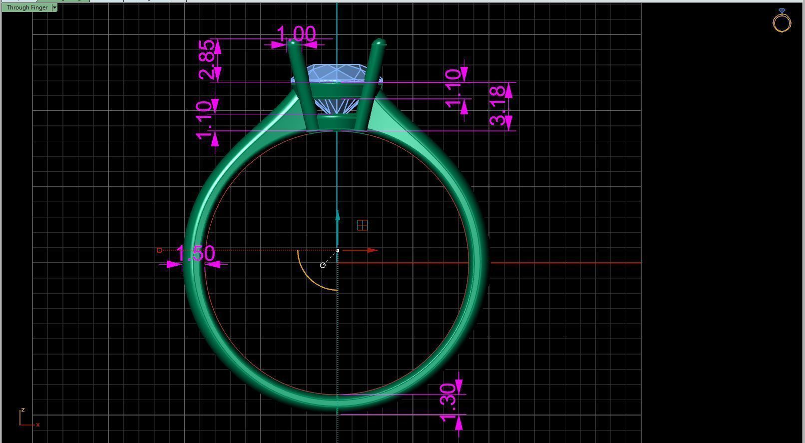 Wedding diamond ring 3D print model_49