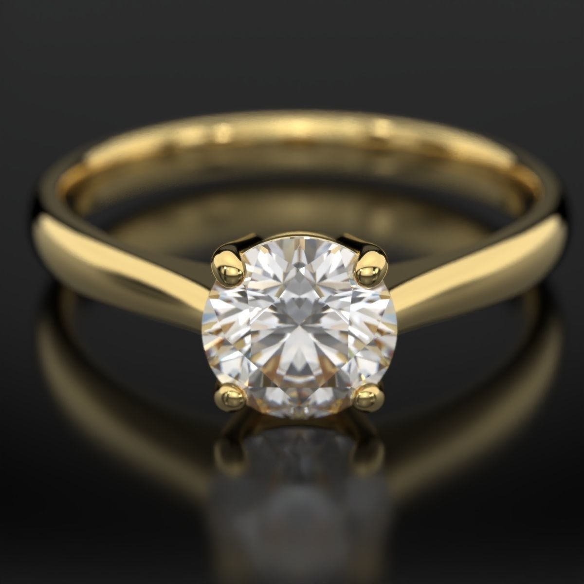 Wedding diamond ring 3D print model_6
