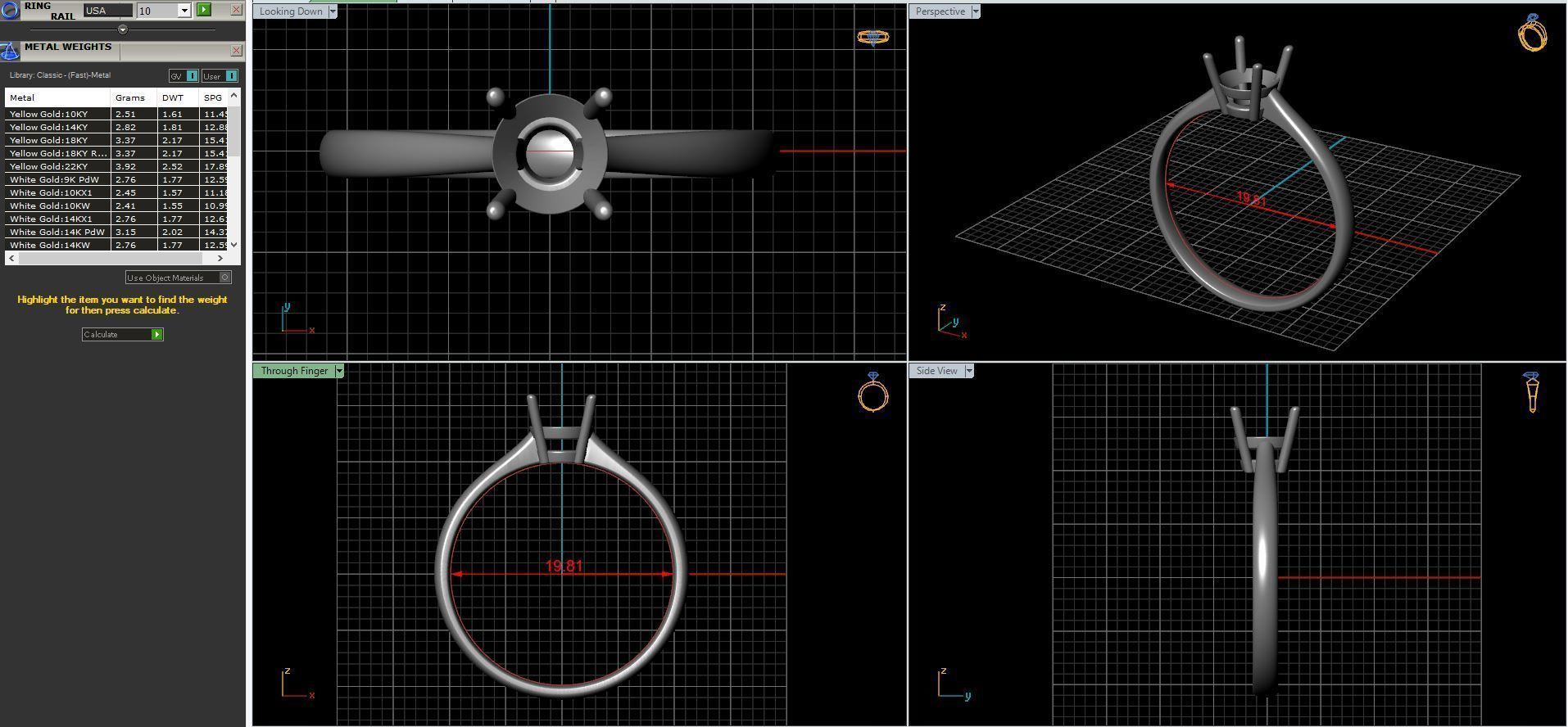 Wedding diamond ring 3D print model_24