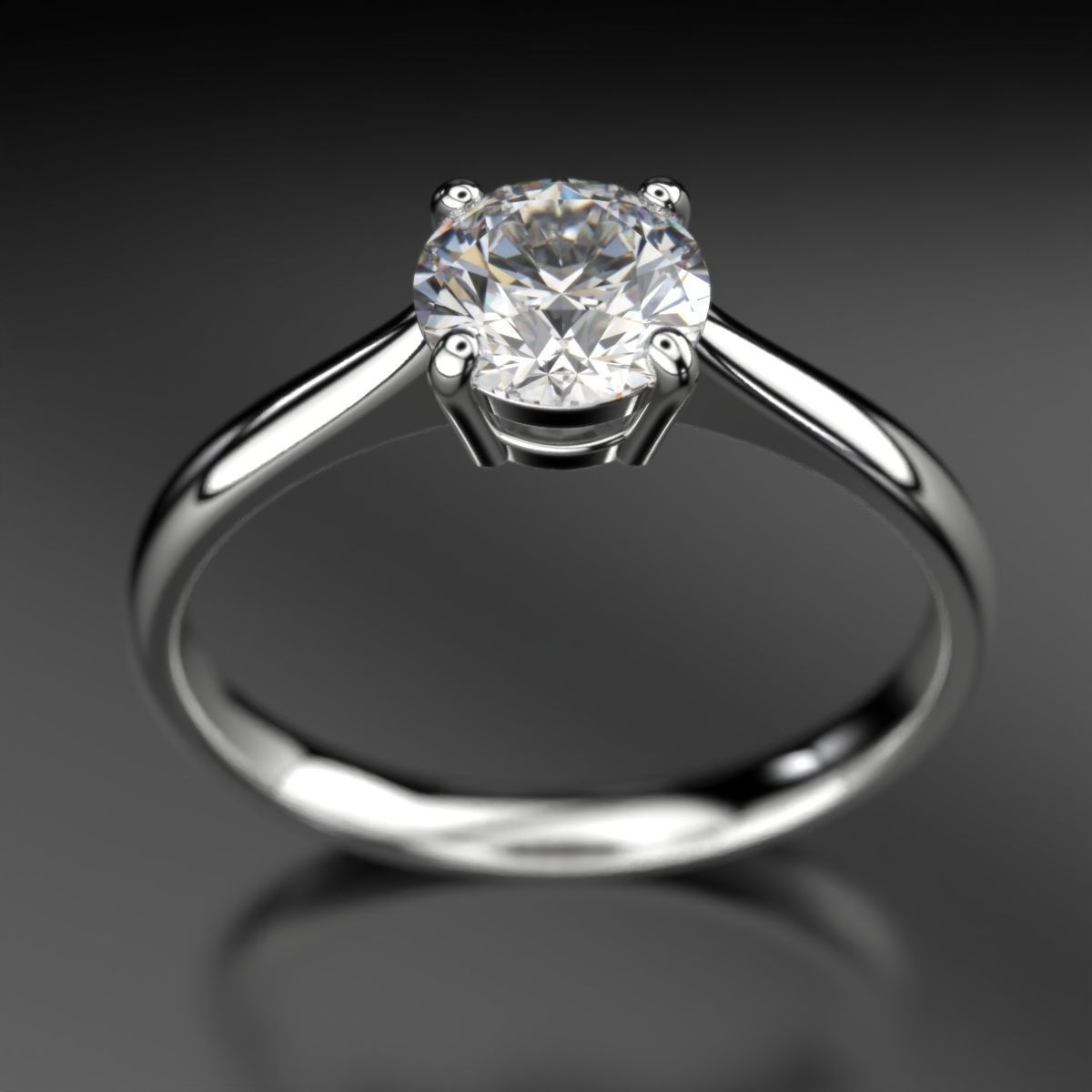 Wedding diamond ring 3D print model_19
