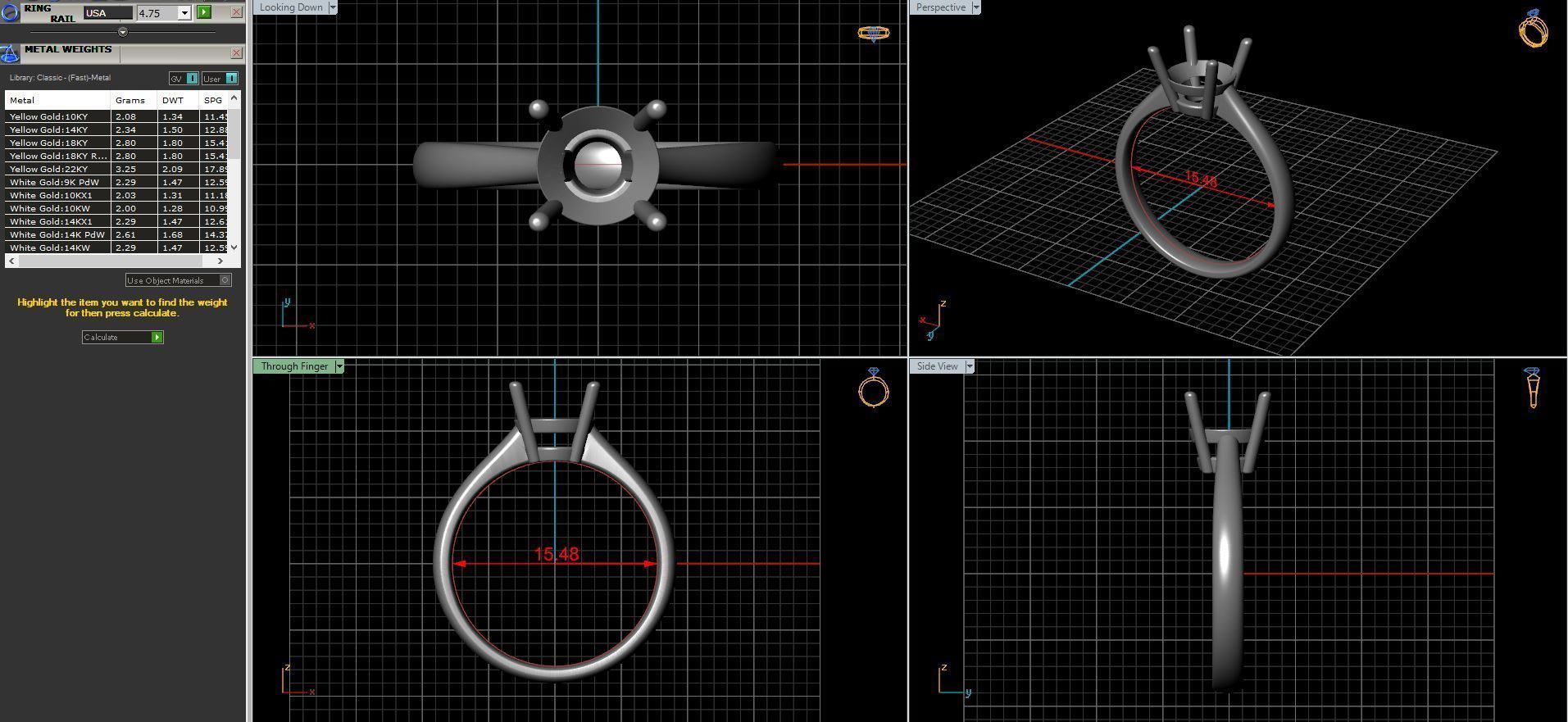 Wedding diamond ring 3D print model_27