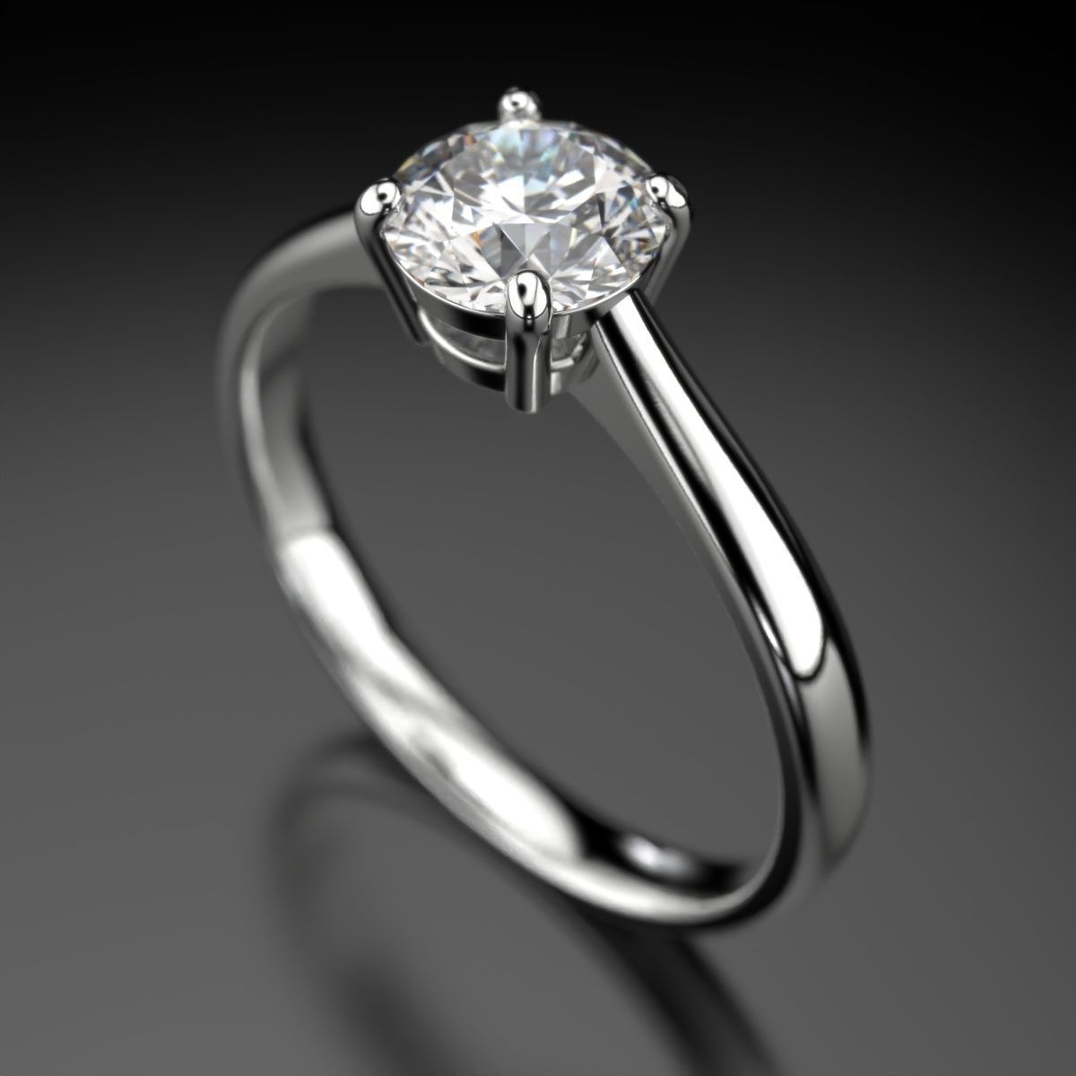 Wedding diamond ring 3D print model_14