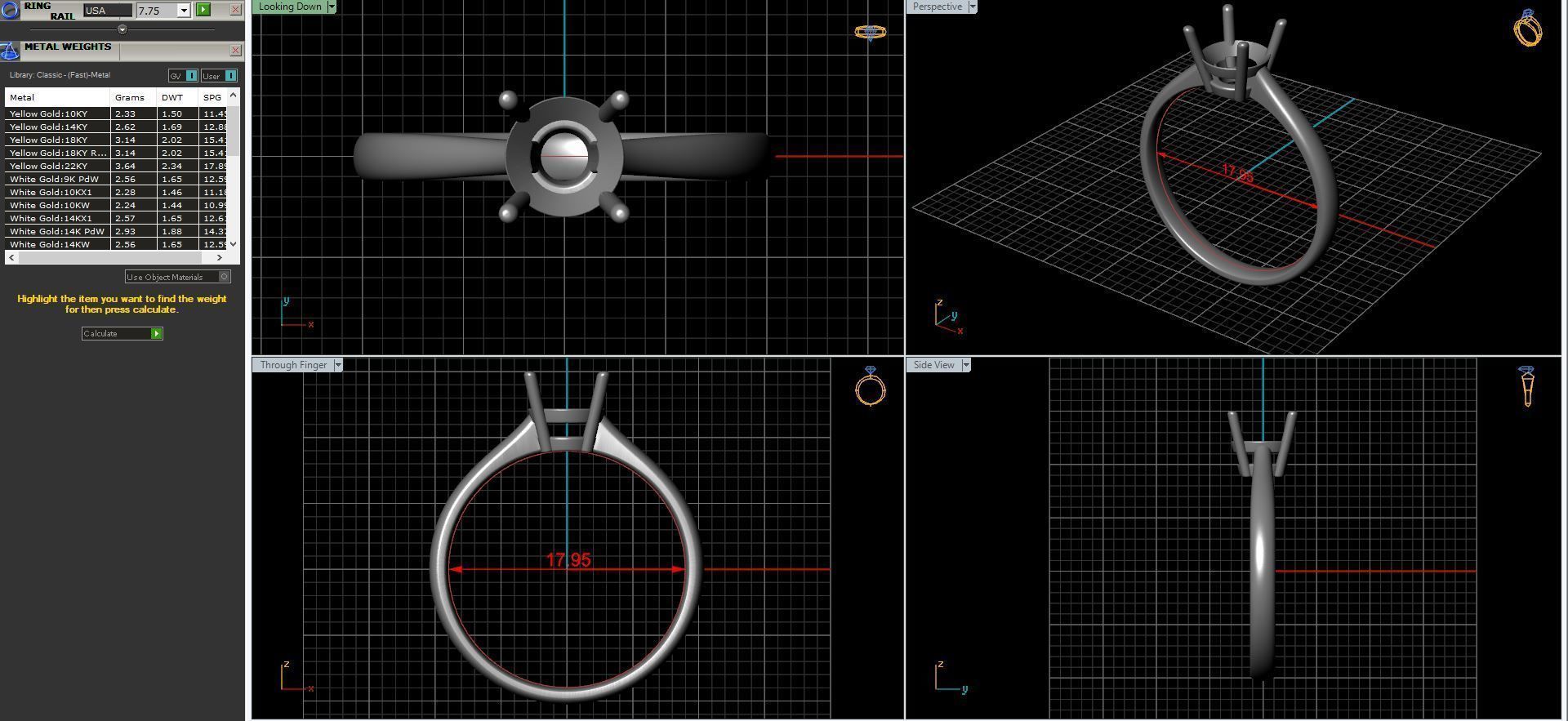 Wedding diamond ring 3D print model_39