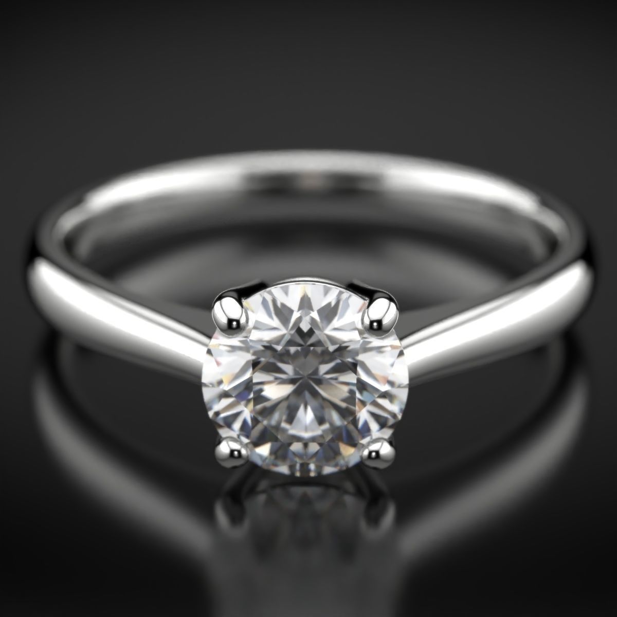 Wedding diamond ring 3D print model_2