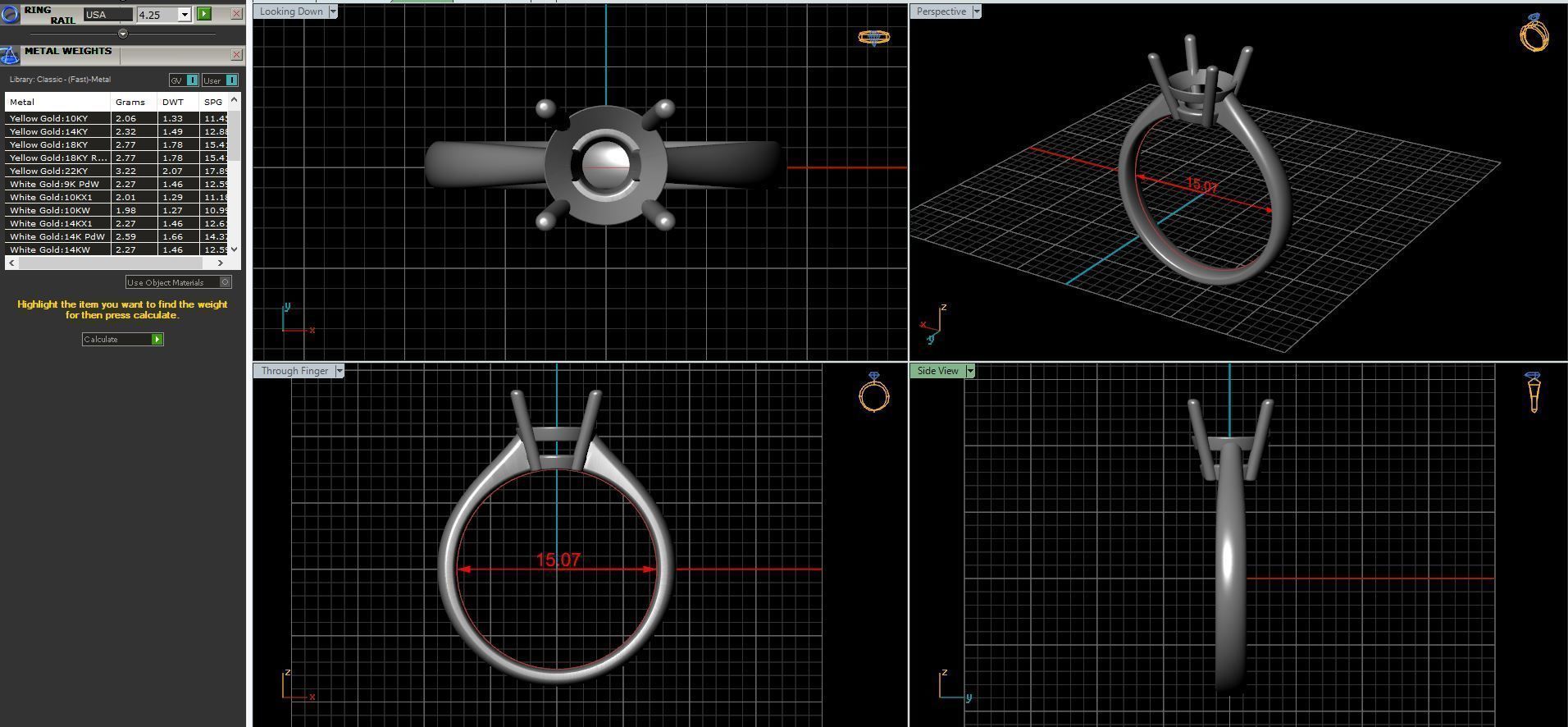 Wedding diamond ring 3D print model_25