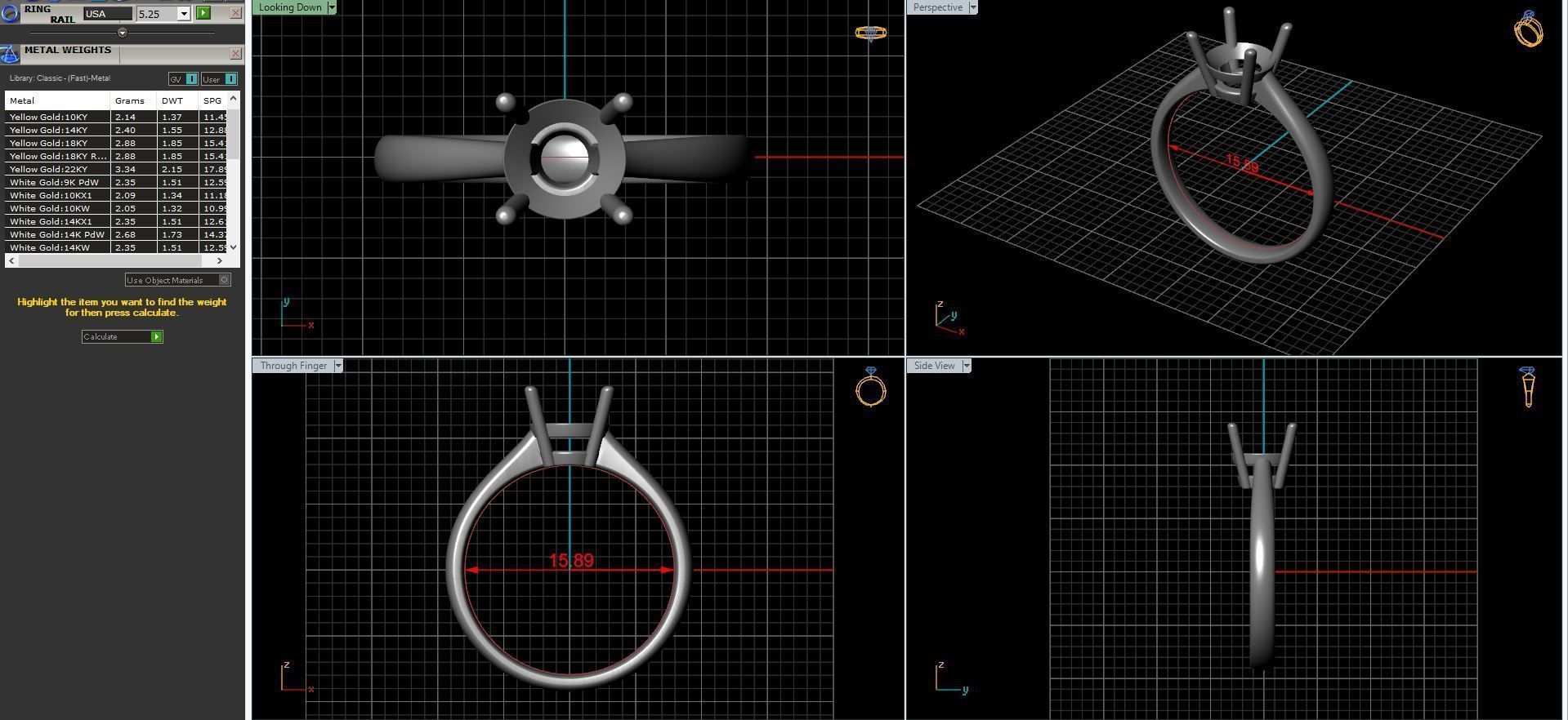Wedding diamond ring 3D print model_29
