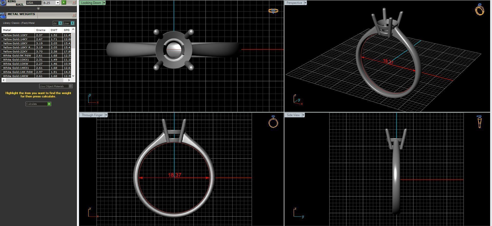 Wedding diamond ring 3D print model_41