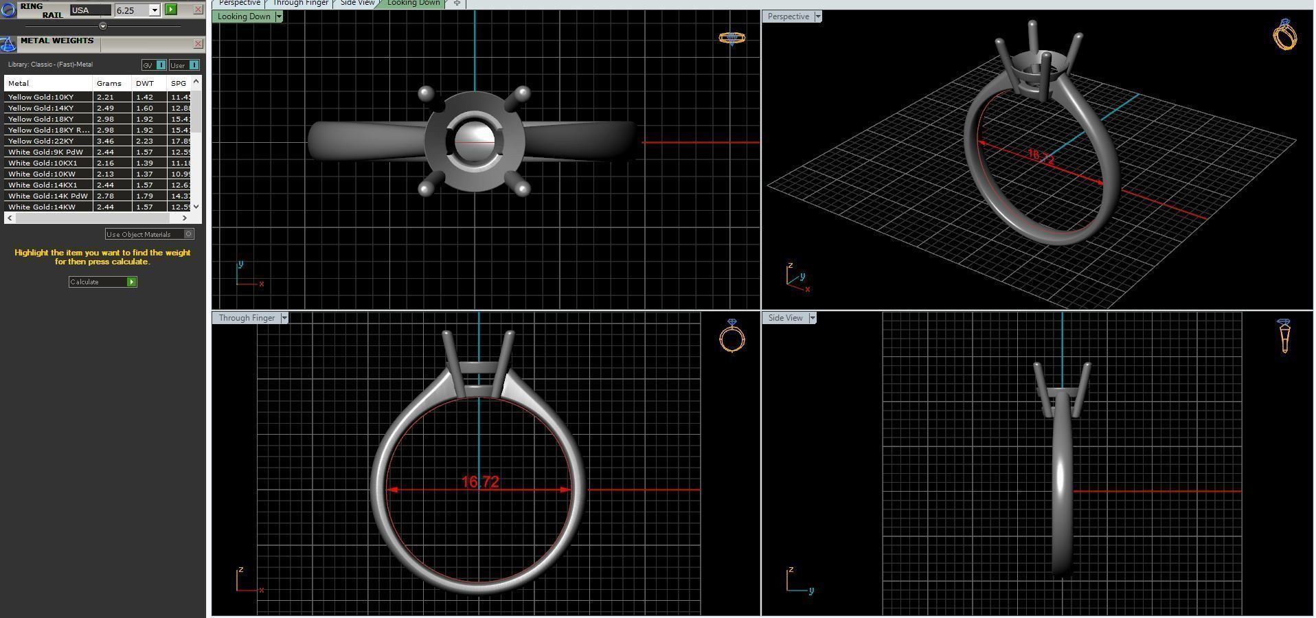 Wedding diamond ring 3D print model_33