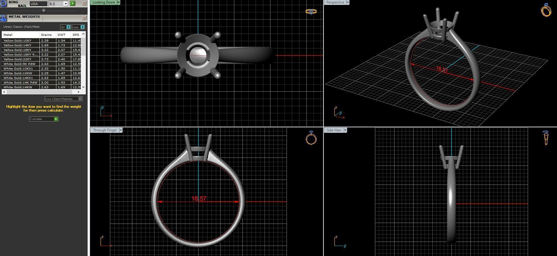 Wedding diamond ring 3D print model_42